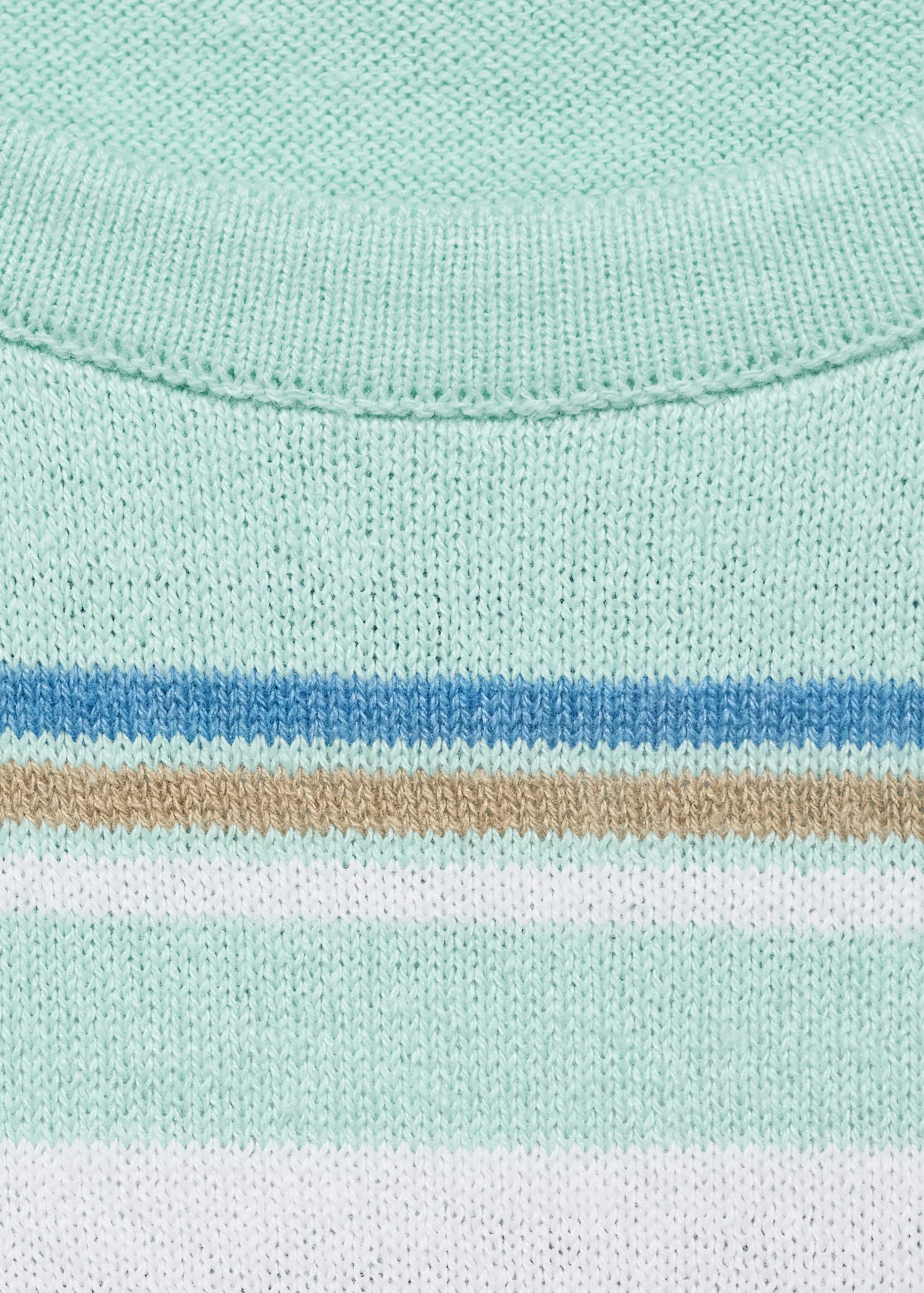 Short Sleeved Sweater With Combined Stripes