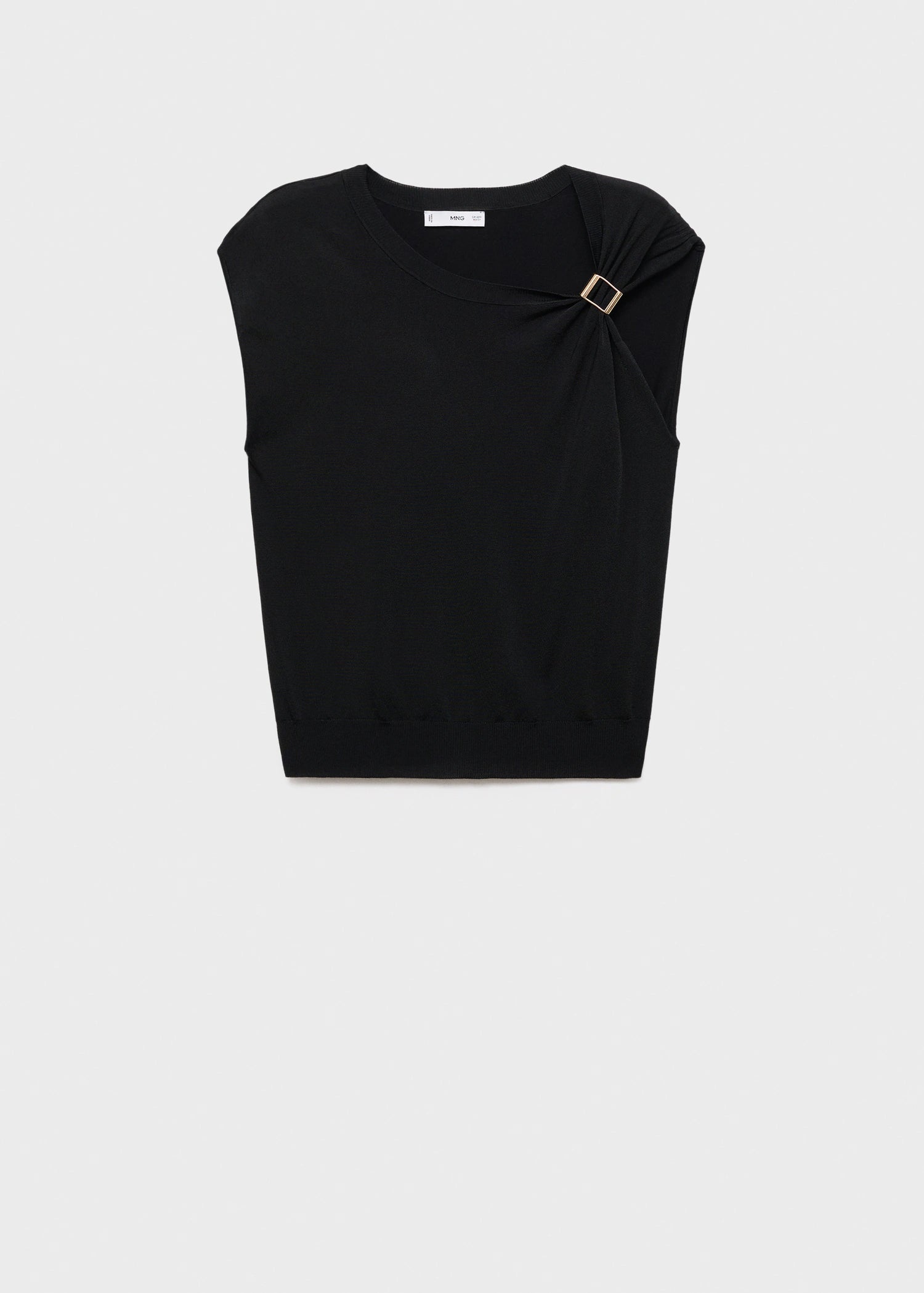 Short Sleeved Sweater With Metallic Detail
