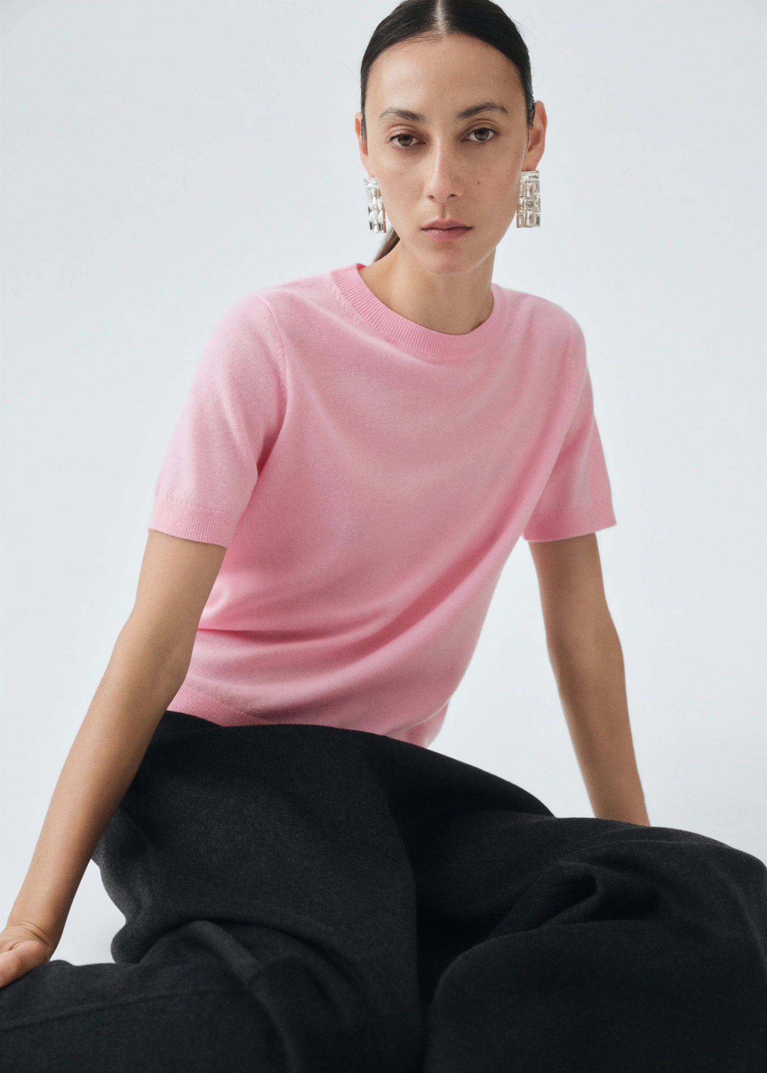 Short Sleeved Wool Sweater