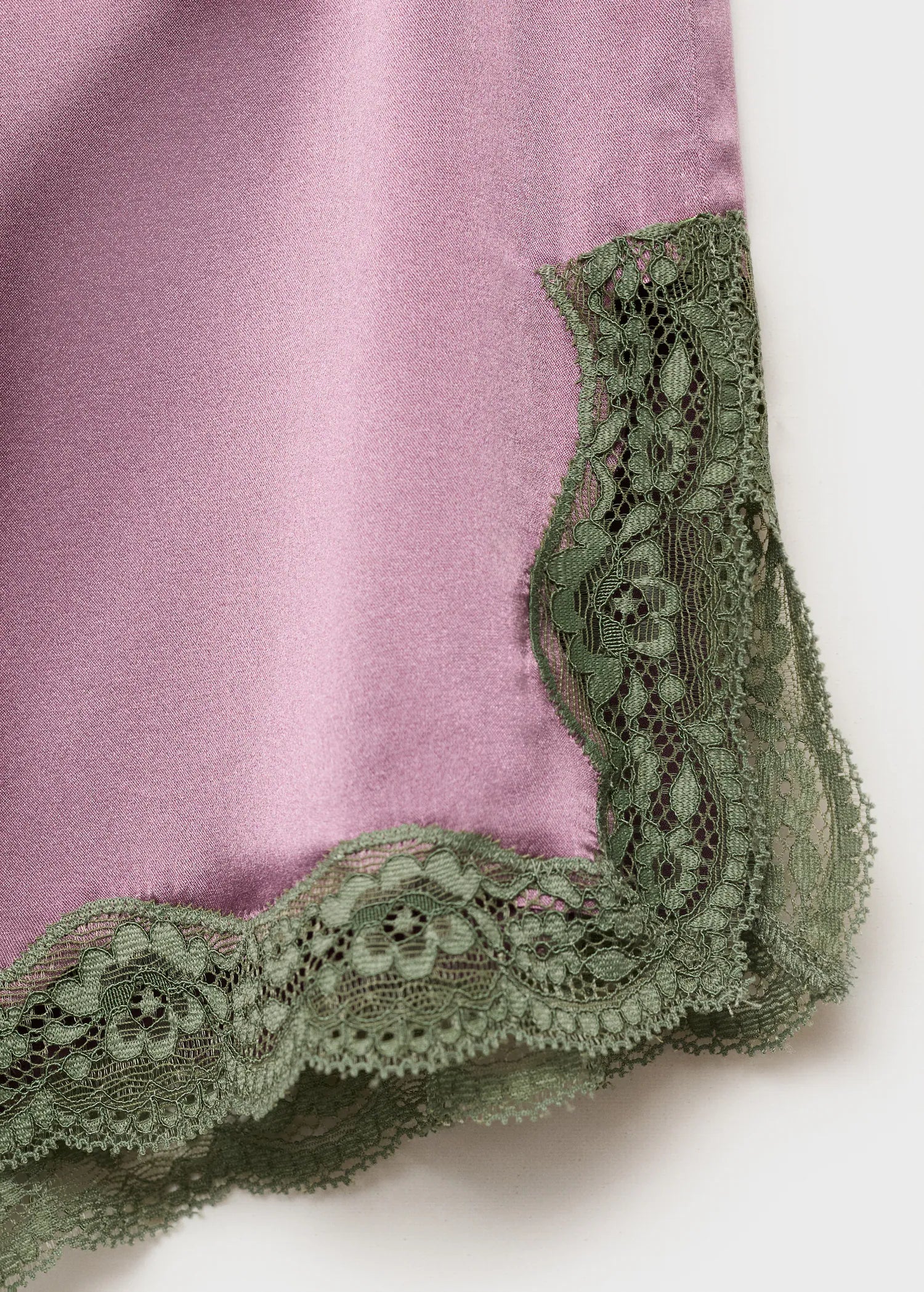 Silk Shorts With Contrasting Lace Trim