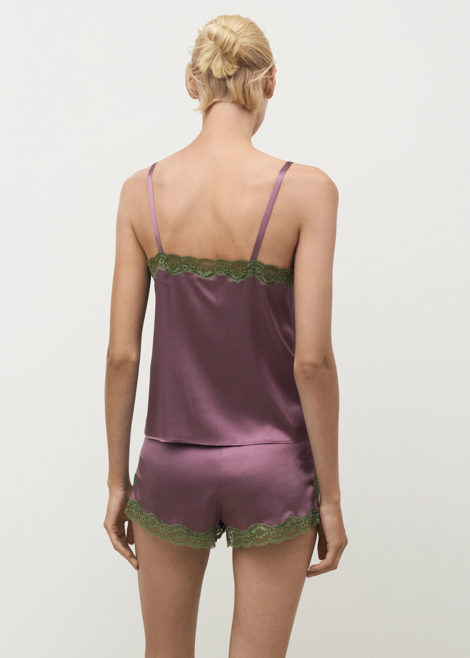 Silk Top With Contrasting Lace