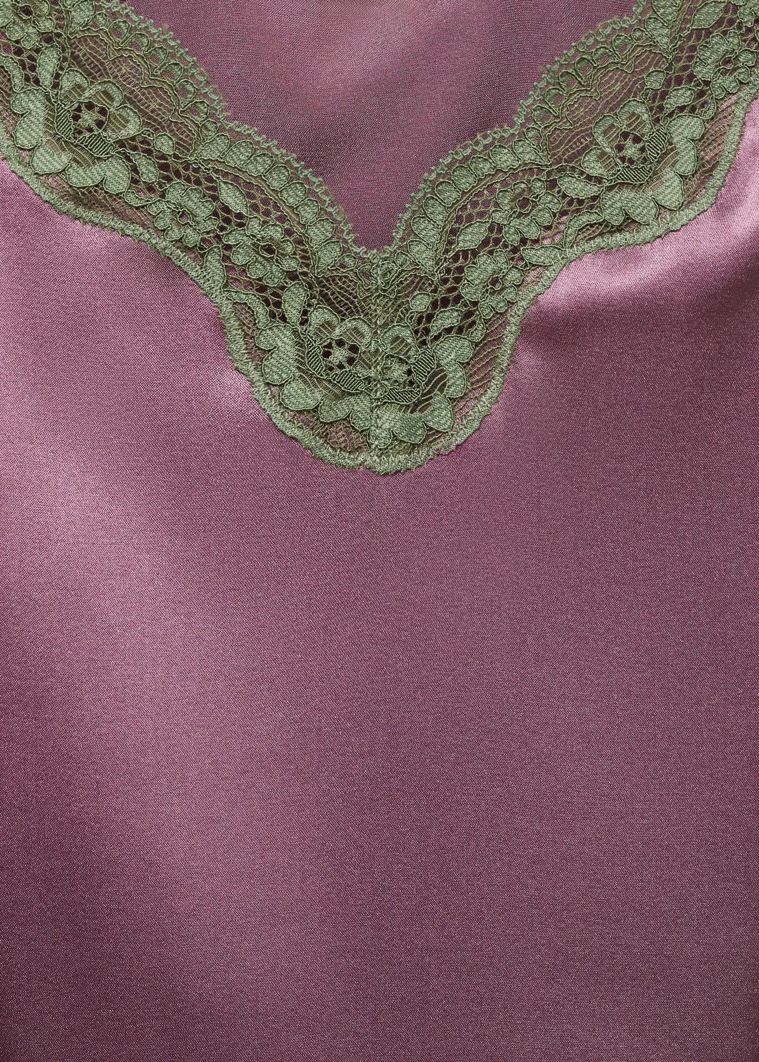 Silk Top With Contrasting Lace