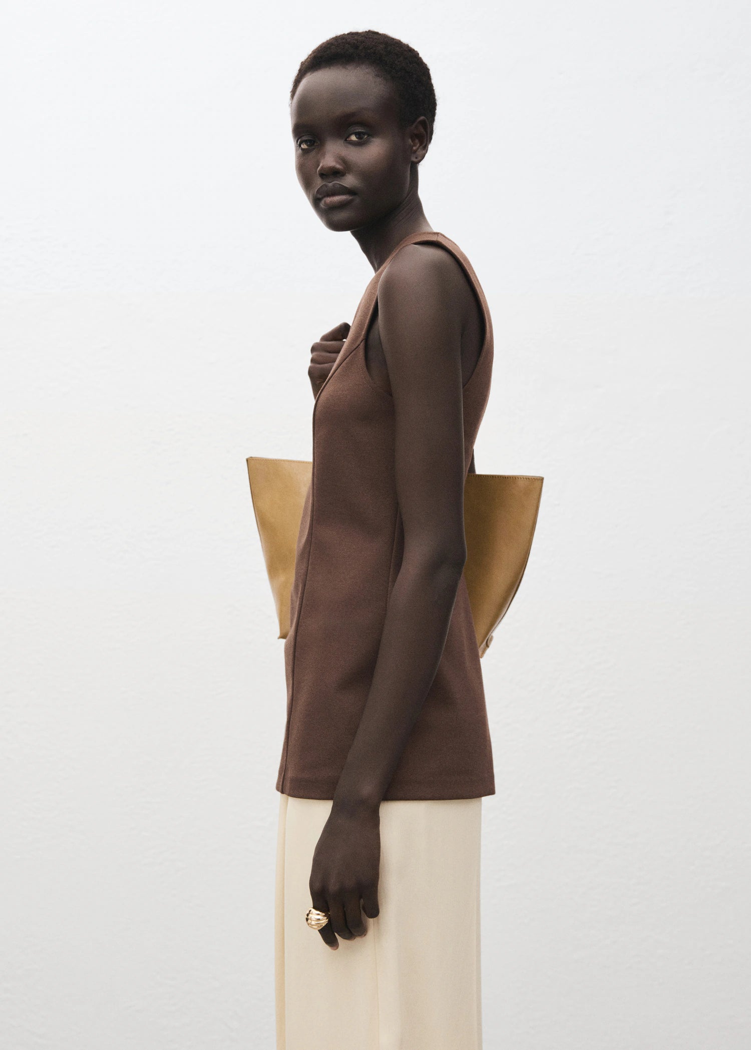 Sleeveless Top With Stitching Detail