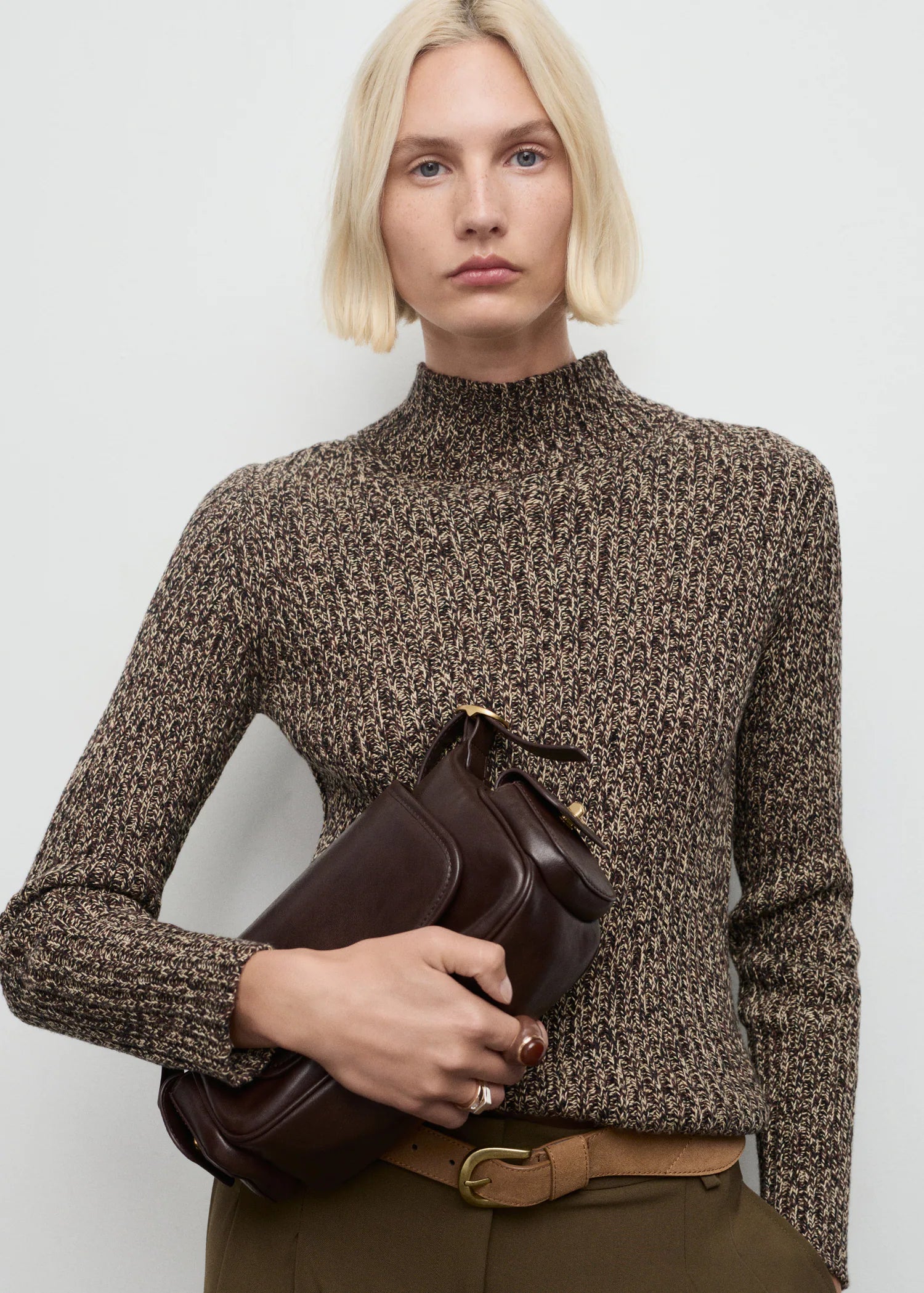 Speckled Perkins Neck Sweater