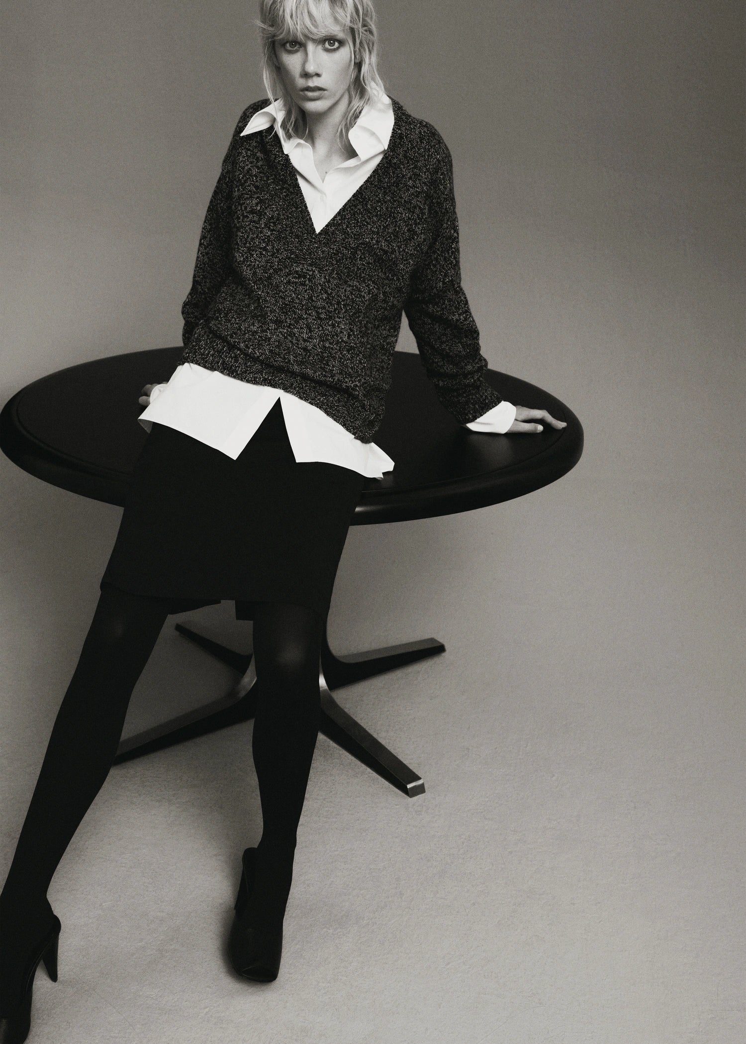 Speckled V Neck Sweater