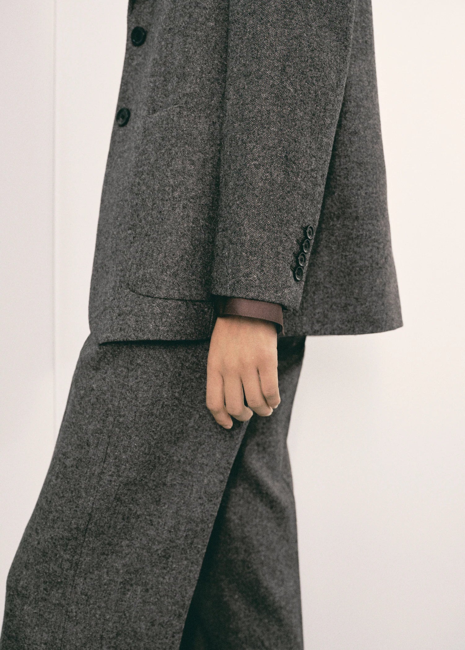 Speckled Wool Blazer With Pockets