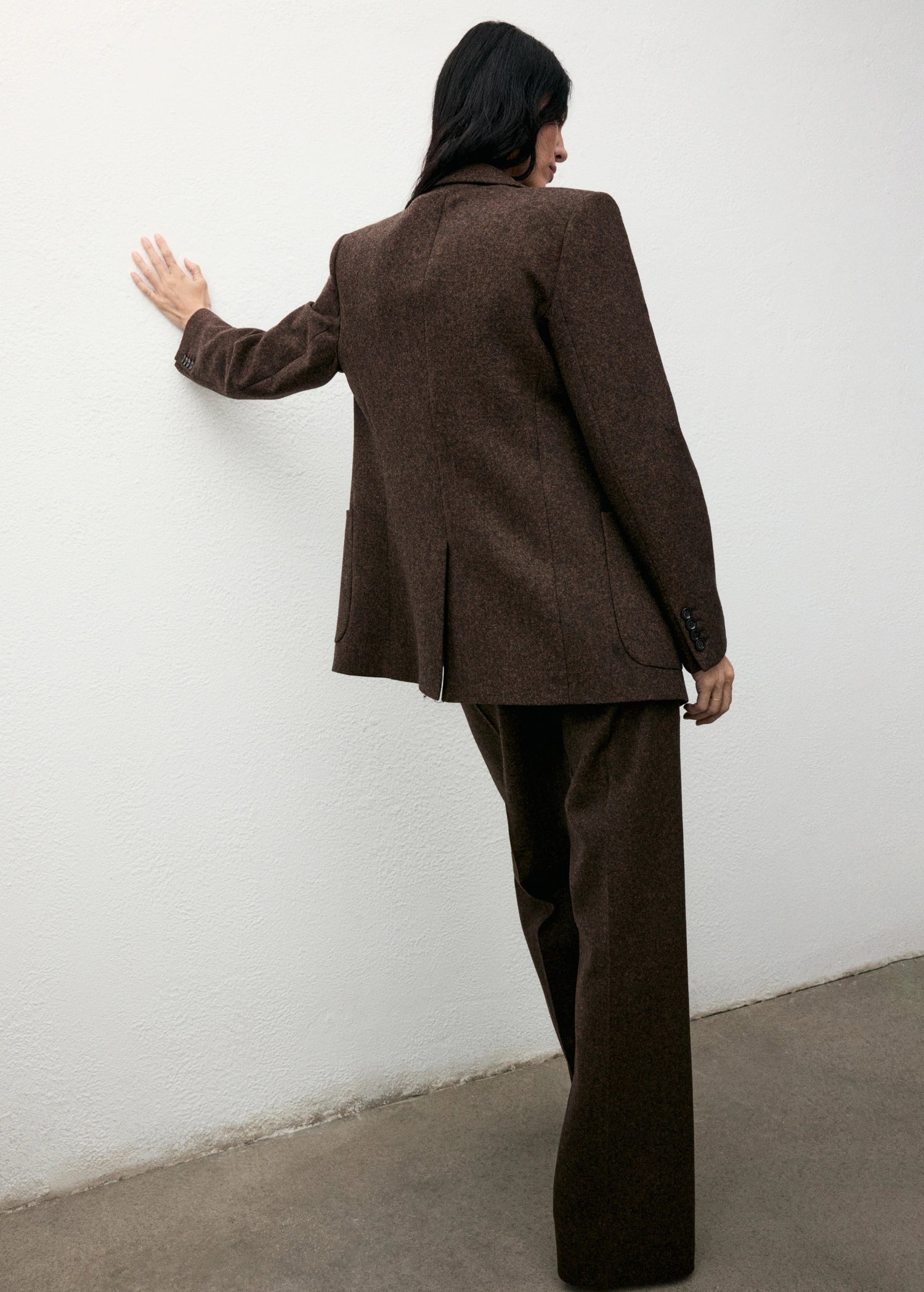 Speckled Wool Blazer With Pockets