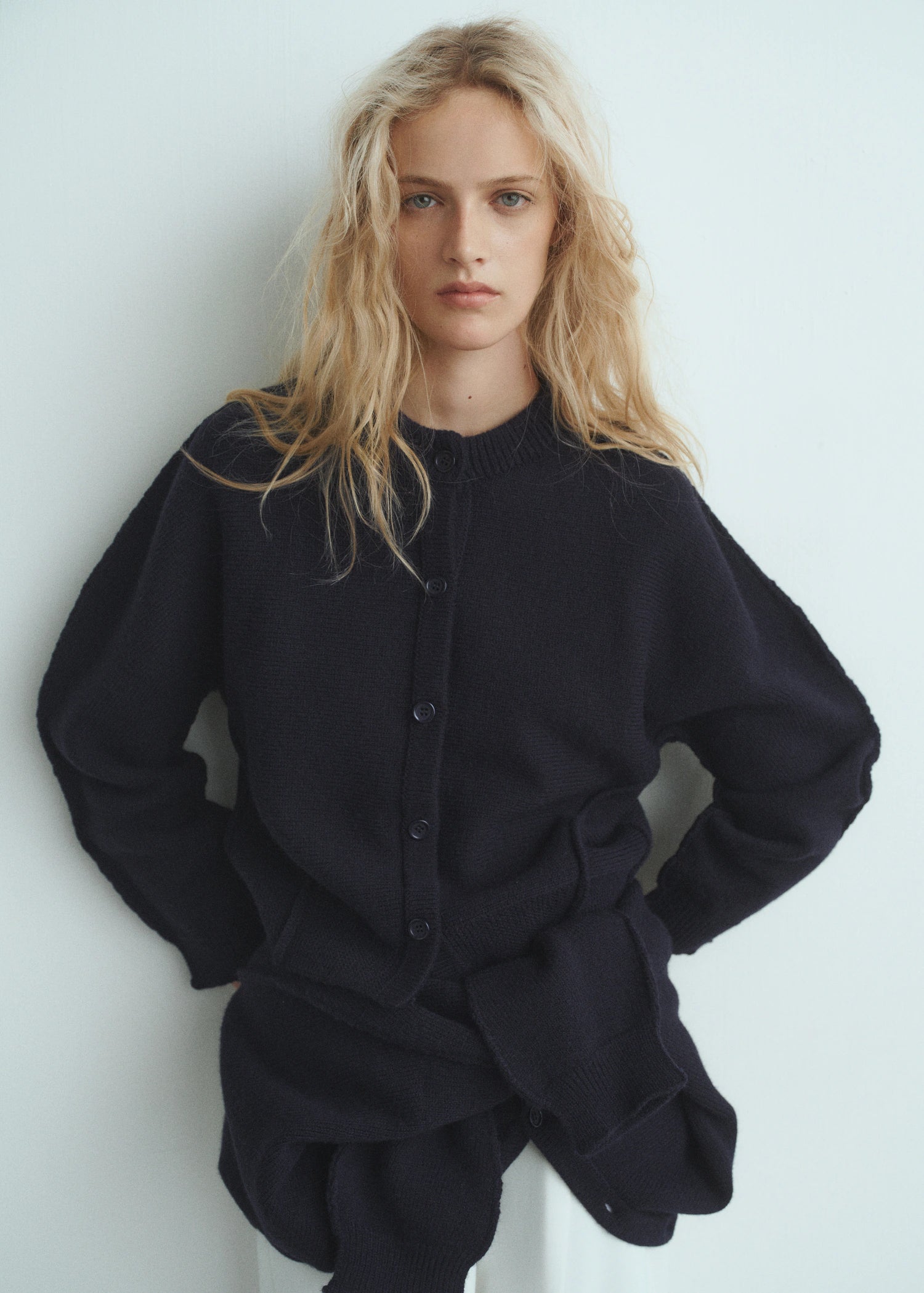 Straight Fit Cardigan With Buttons