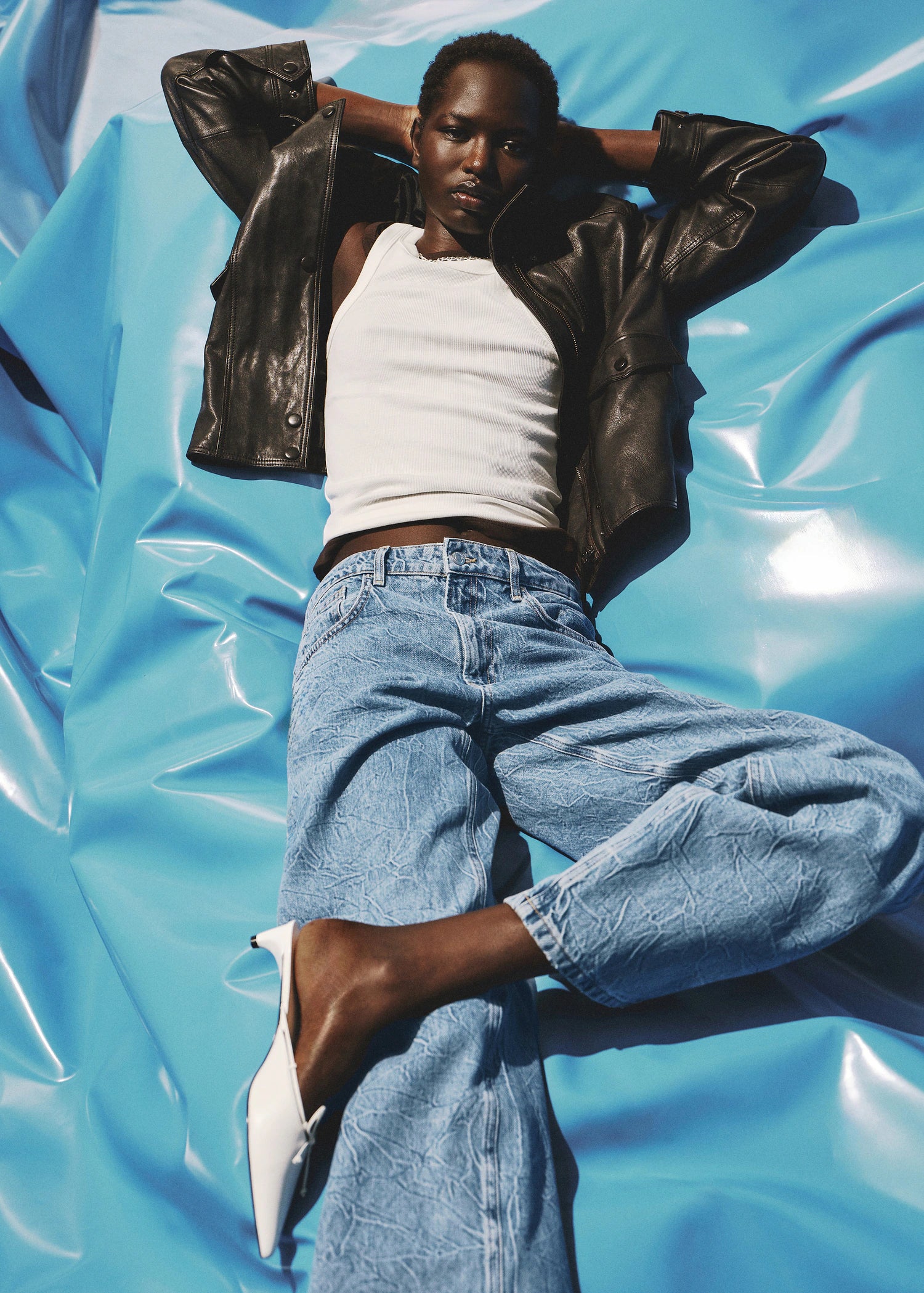 Straight Fit Jeans With A Creased Effect