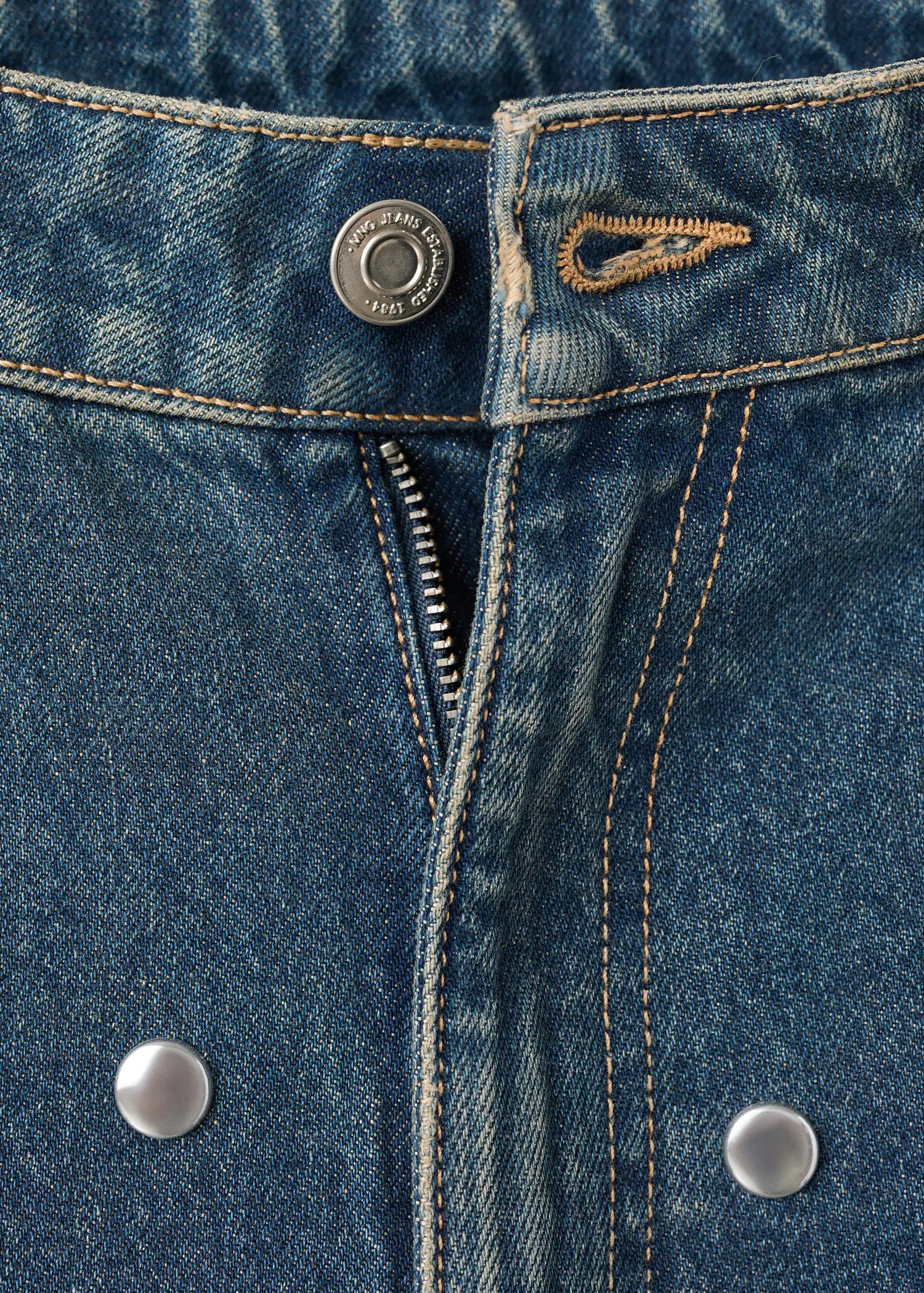 Straight Fit Jeans With Studs