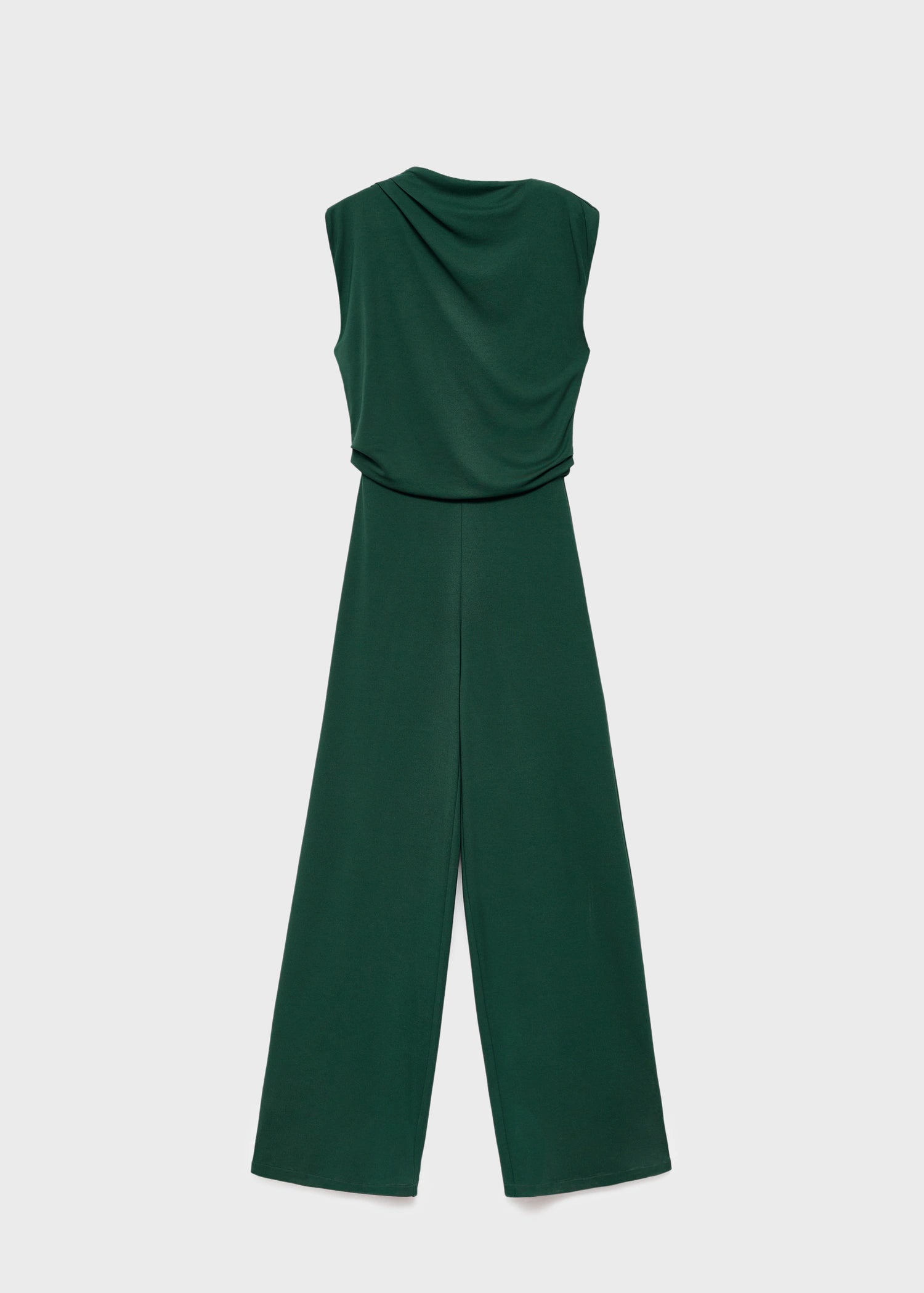 Straight Fit Jumpsuit With Draped Neckline