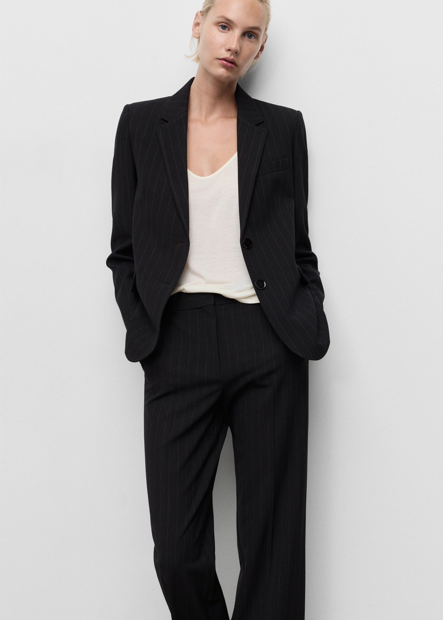 Straight Fit Suit Trousers