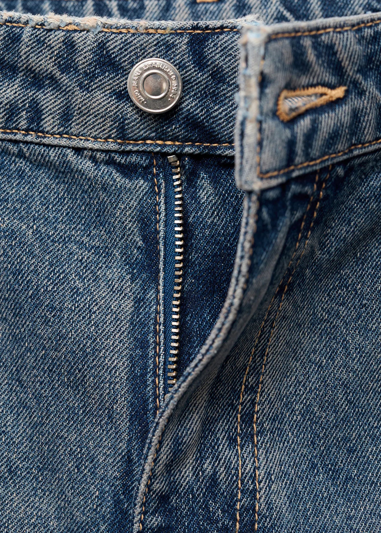 Straight Leg Jeans With Eyelets