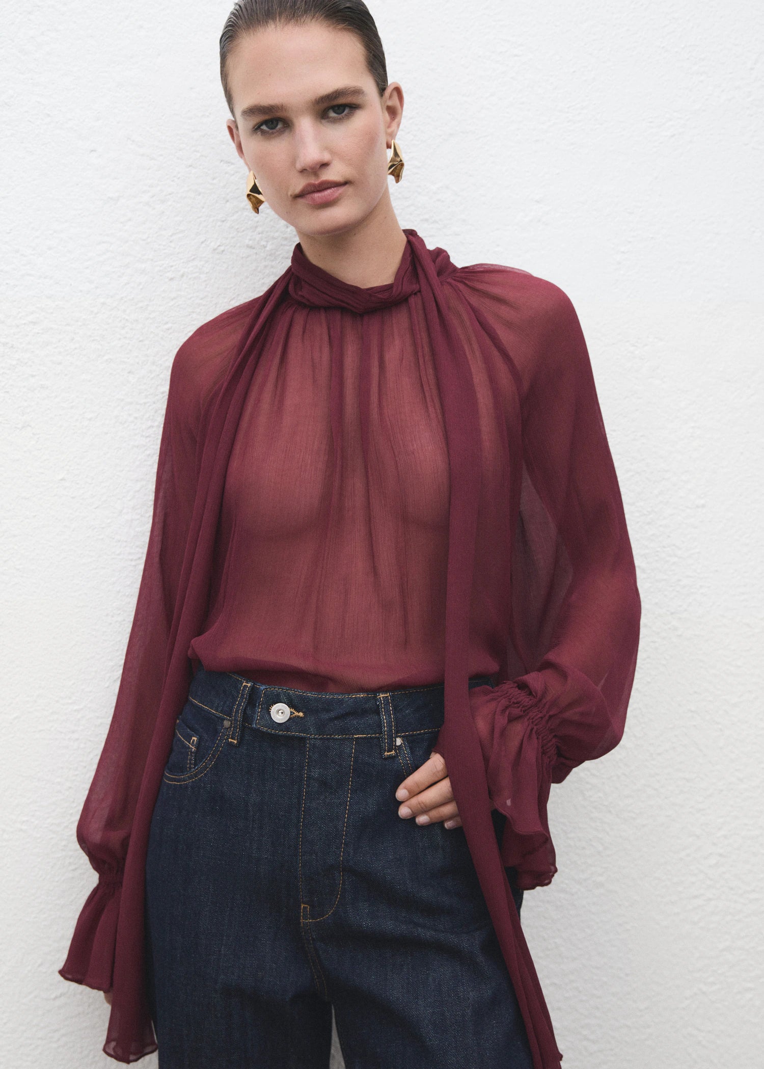 Straight Leg Jeans With Placket