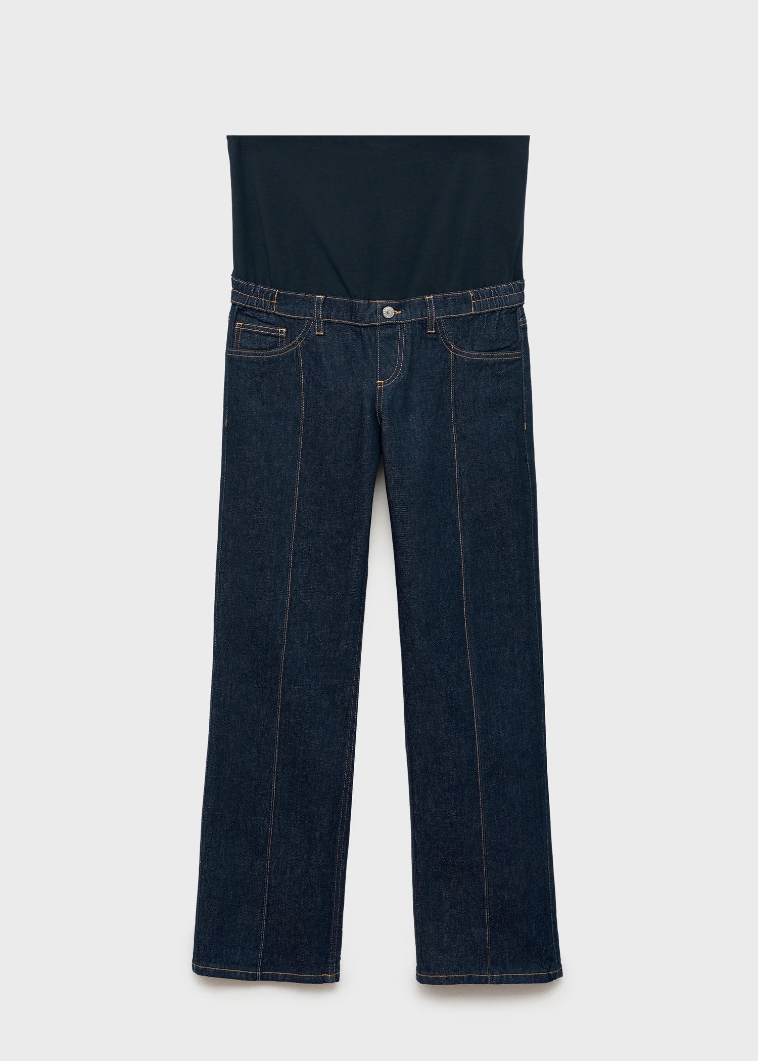 Straight Leg Maternity Jeans With Stitching Detail