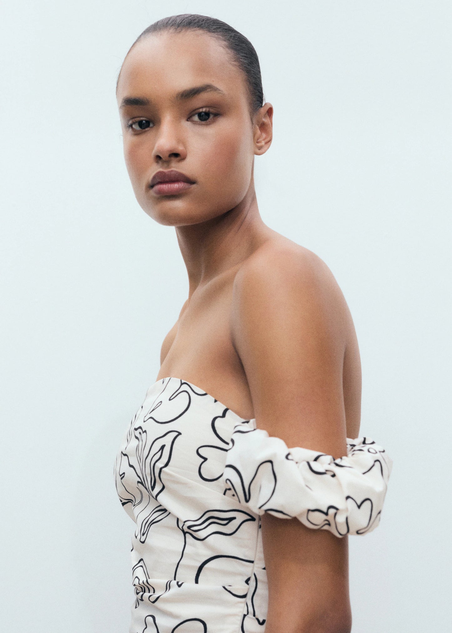 Strapless Floral Dress