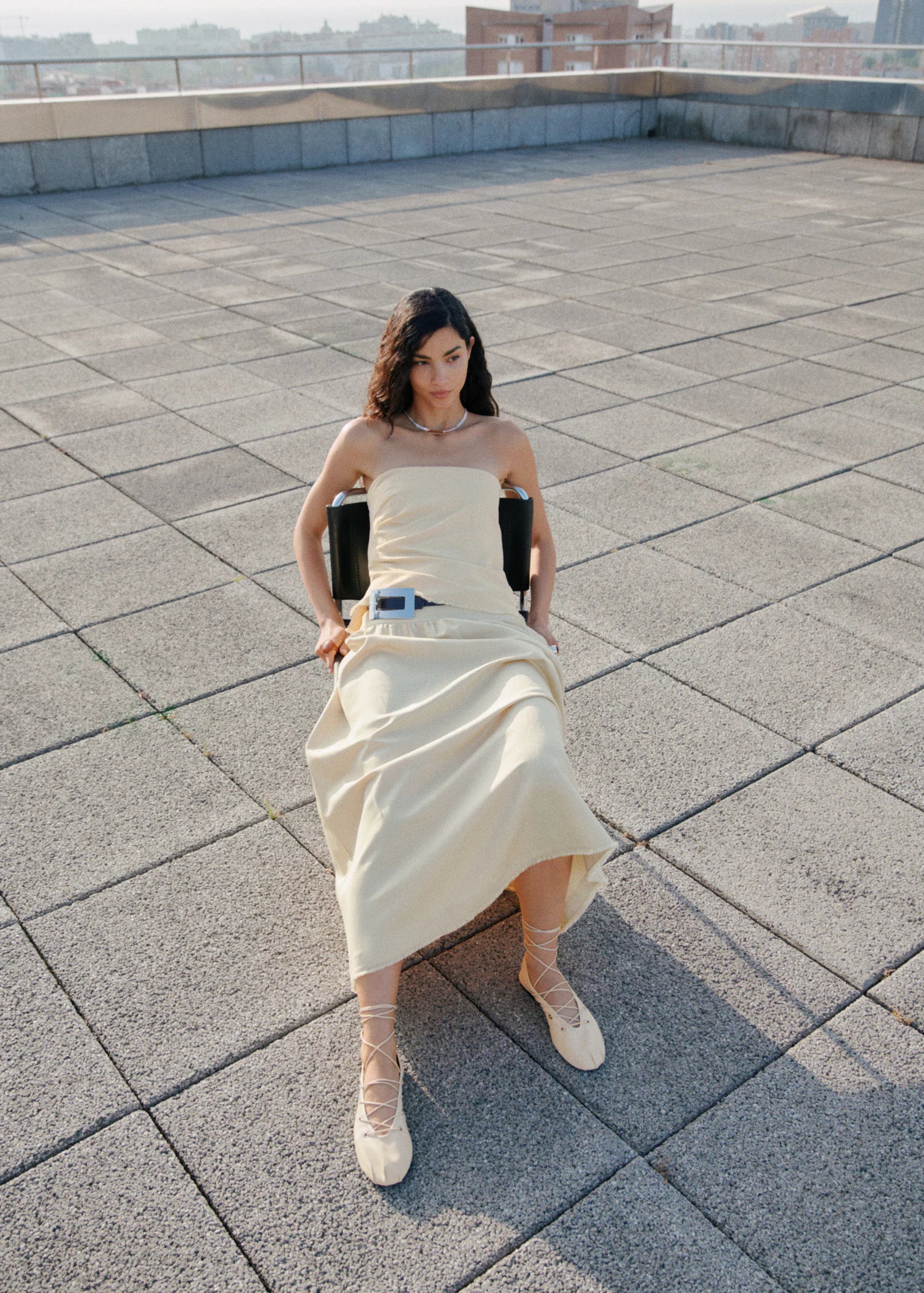 Strapless Linen Blend Top