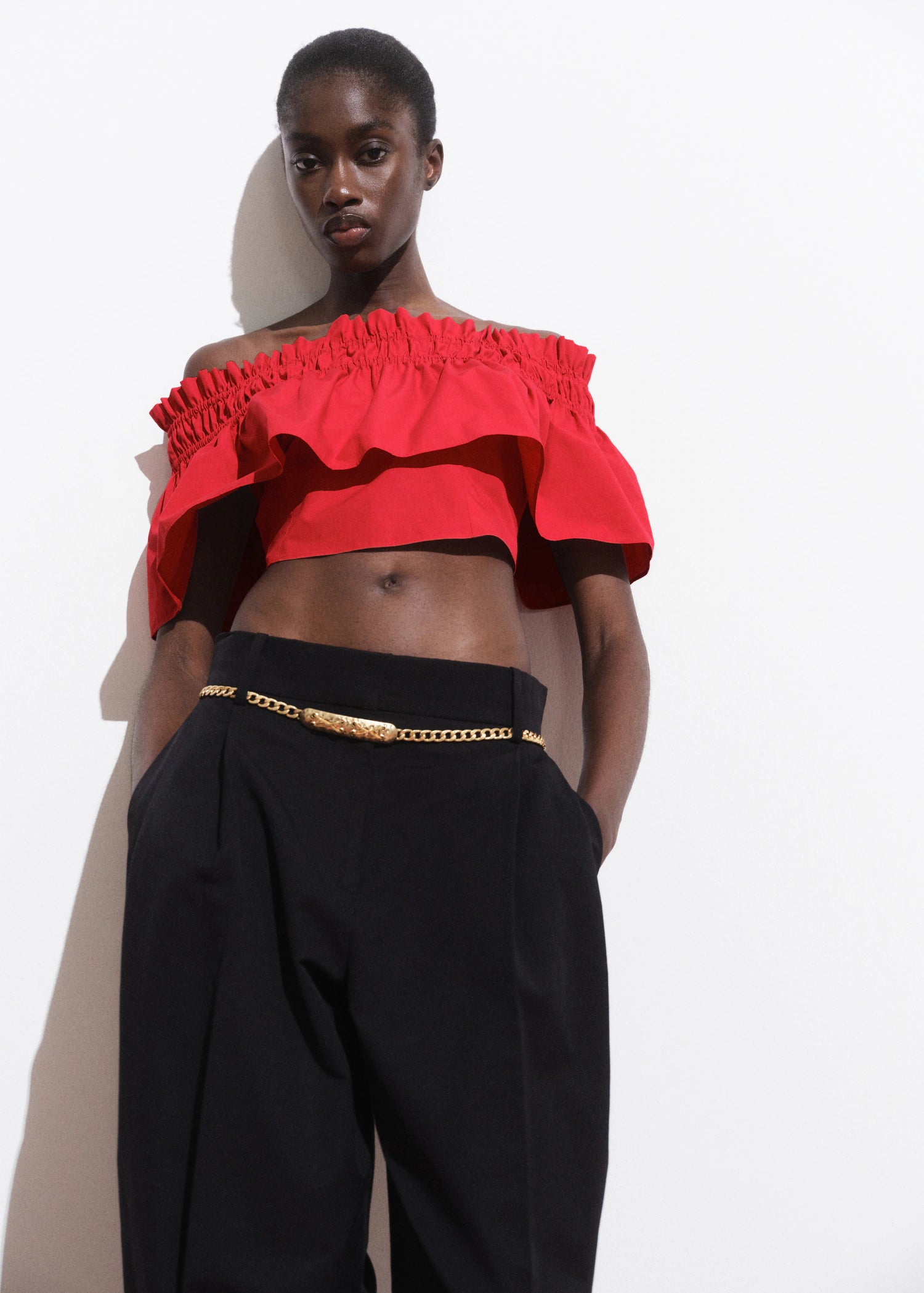 Strapless Top With Ruffle