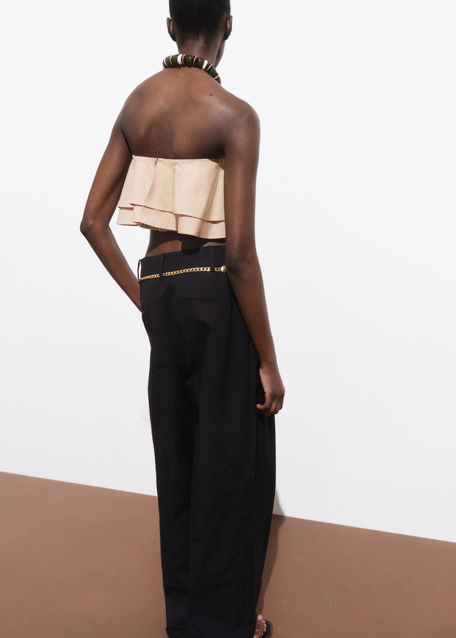 Strapless Top With Ruffles