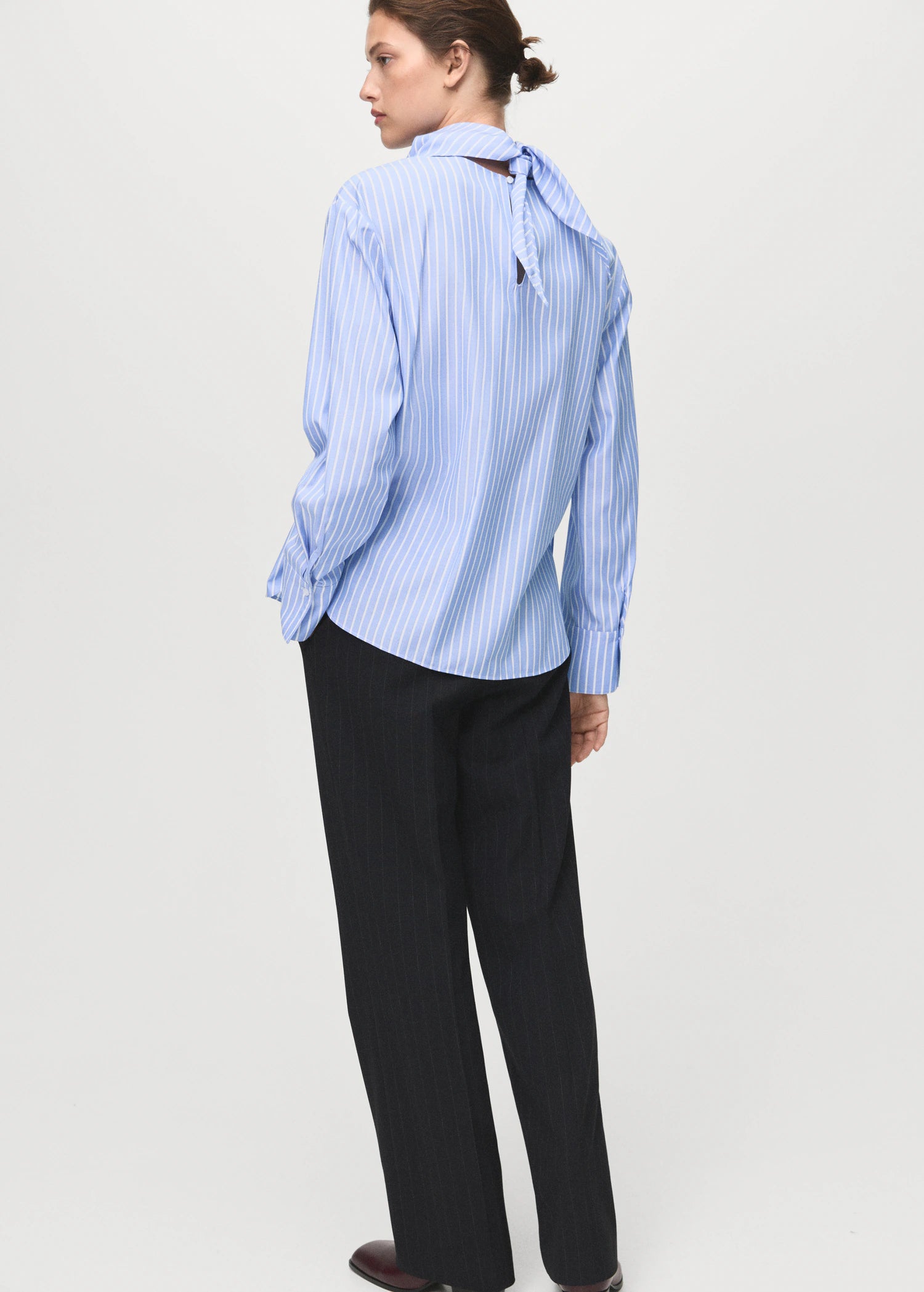 Striped Blouse With Handkerchief