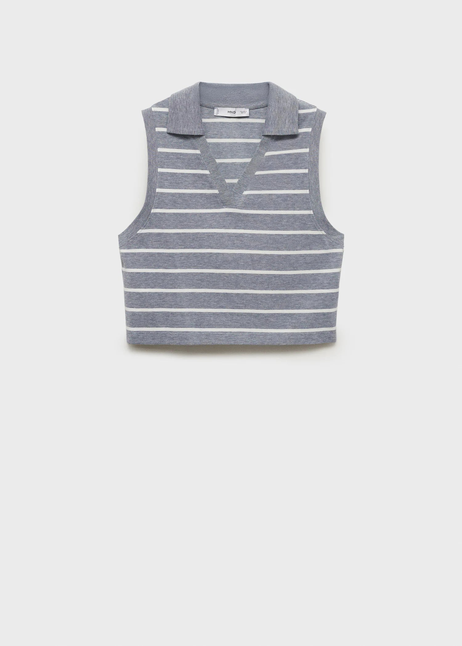 Striped Cropped Polo Shirt