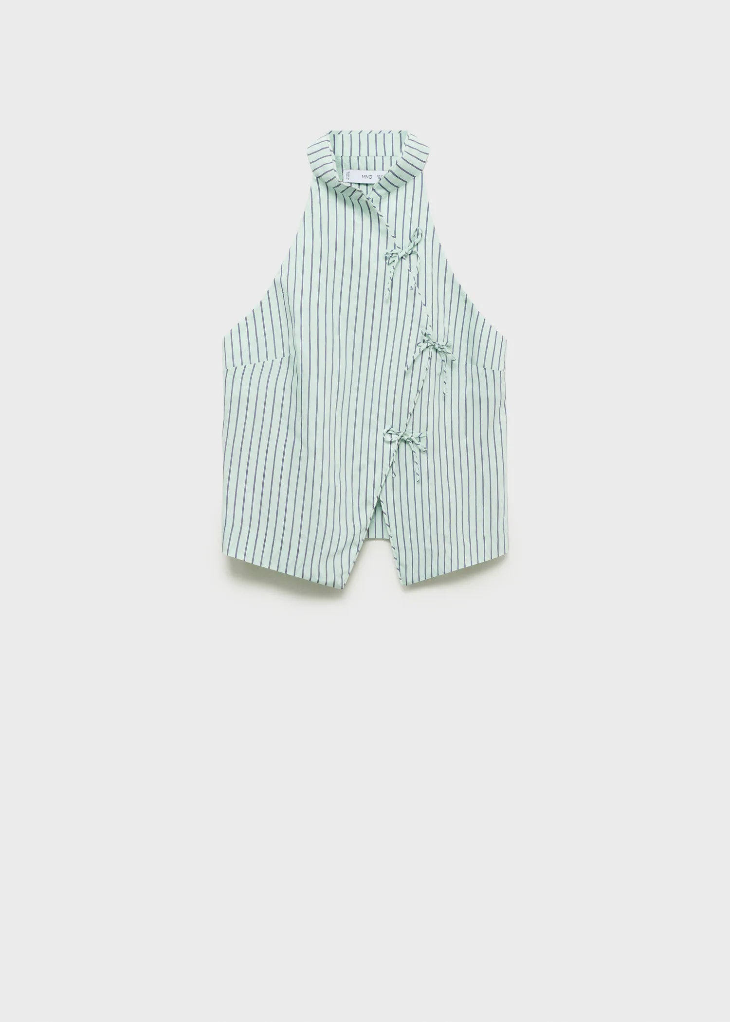 Striped Top With A Strap Neckline And Laces