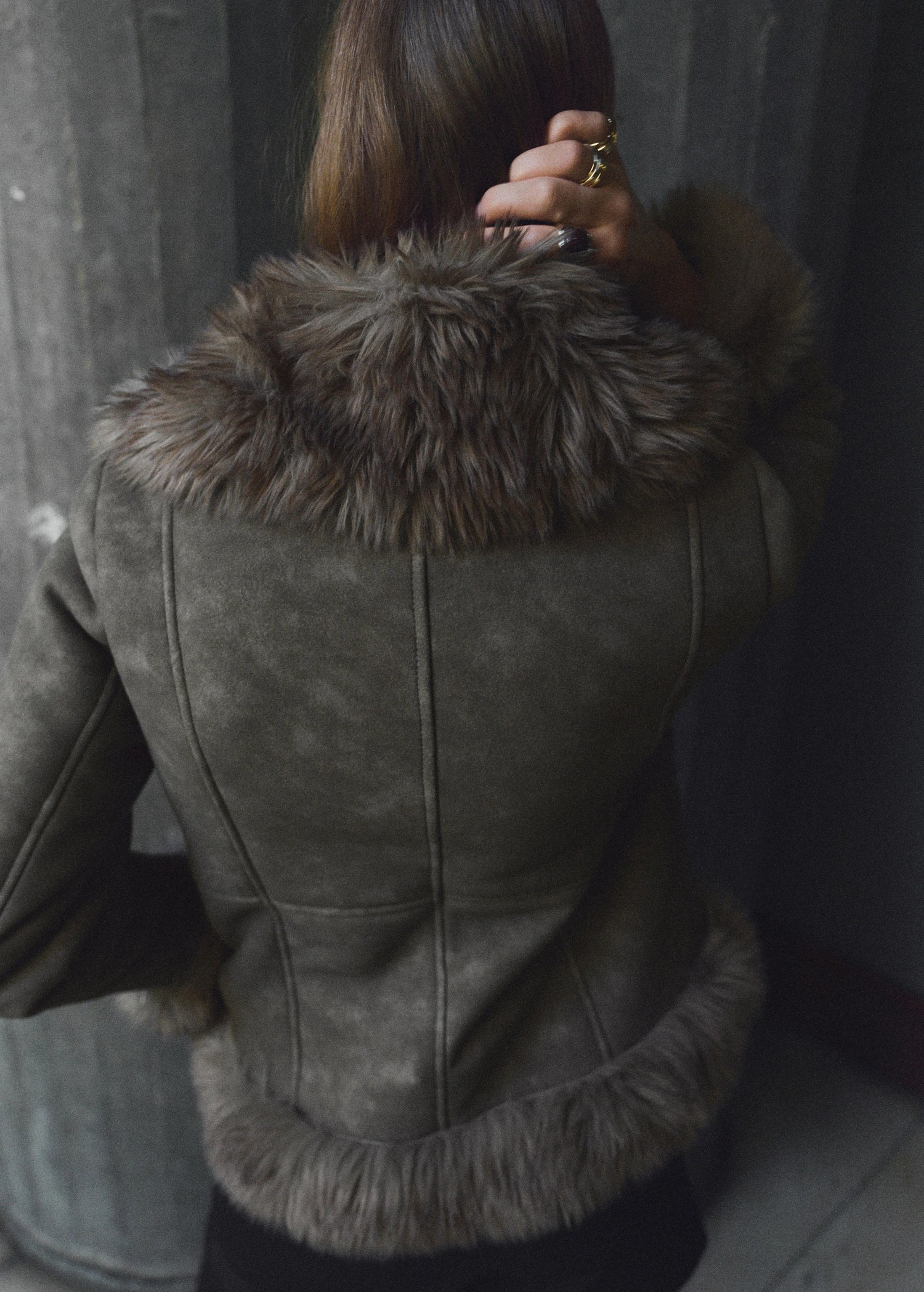 Suede And Fur Effect Jacket