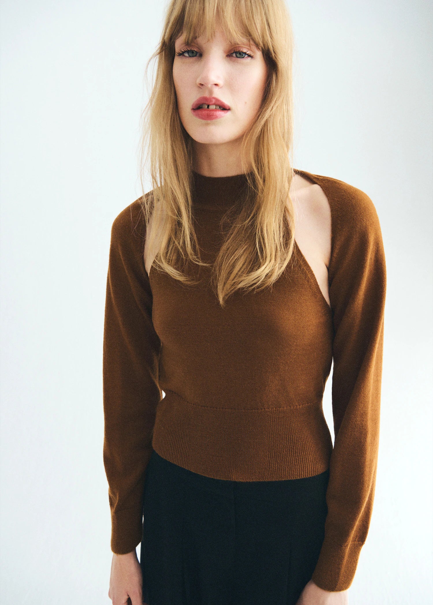 Sweater With Cardigan Style Detailing