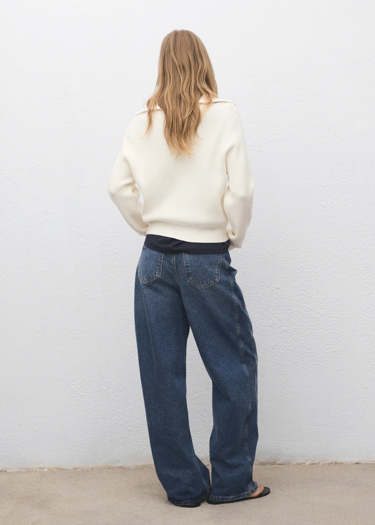 Sweater With Contrasting Zip Collar