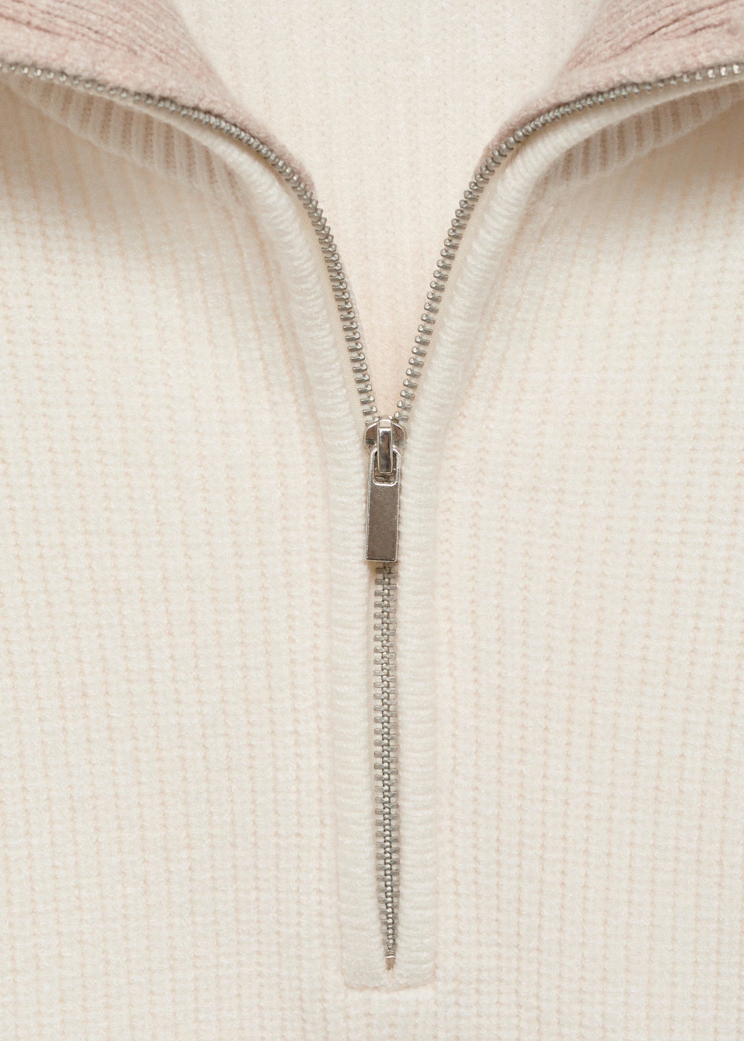 Sweater With Contrasting Zip Collar