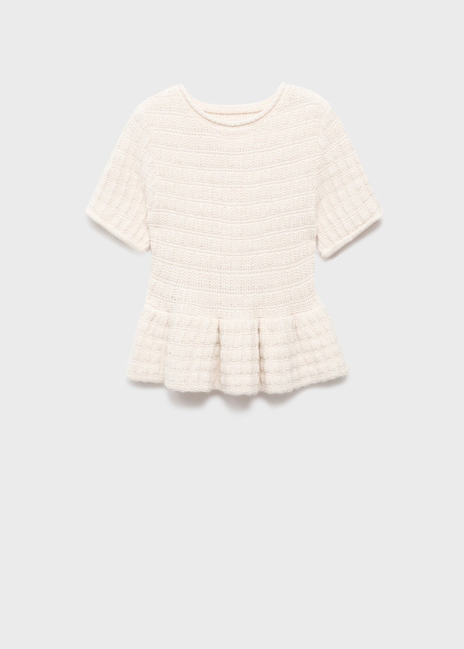 Textured Sweater With Ruffles
