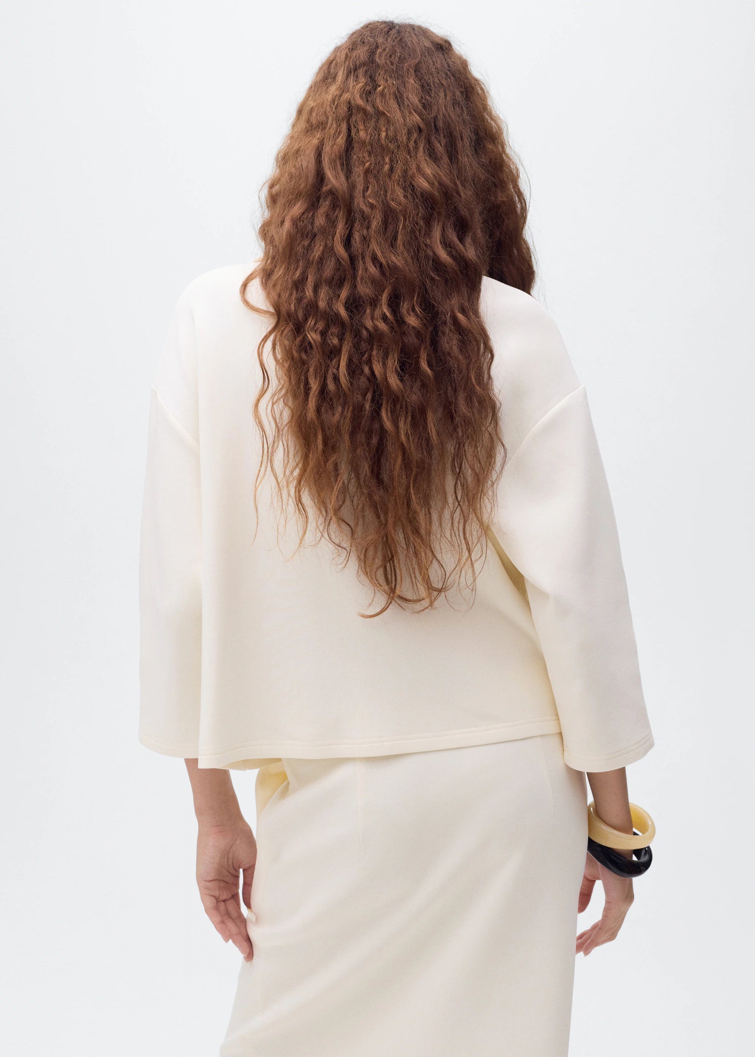 Three Quarter Sleeve Jacket With Pockets