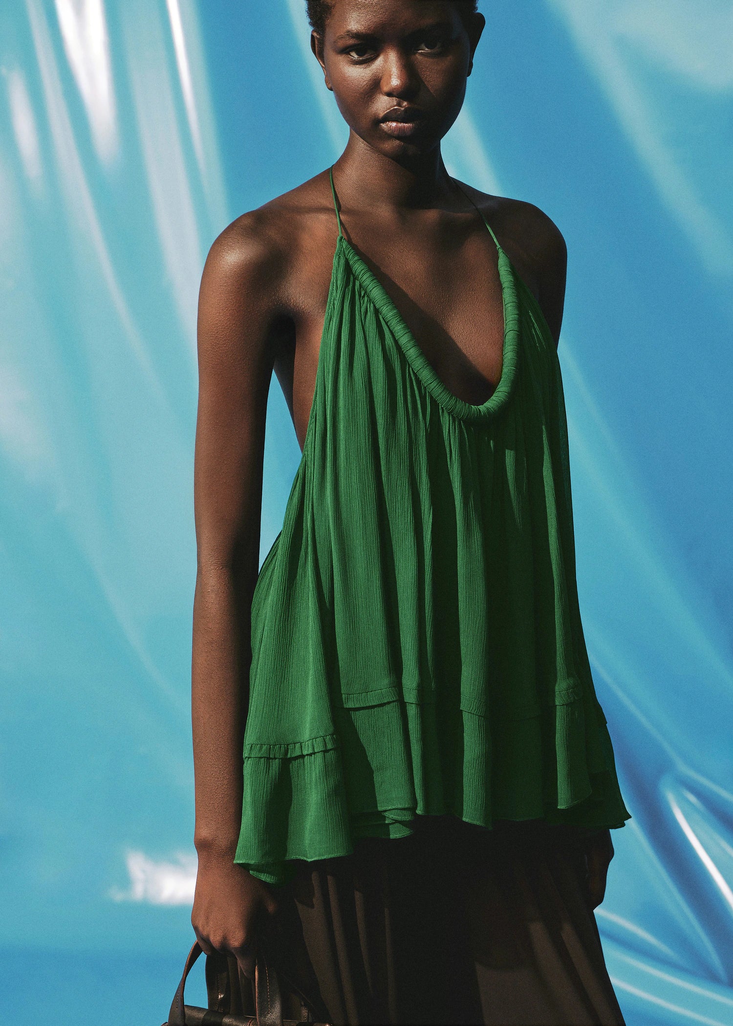 Top With Pleated Back Neckline