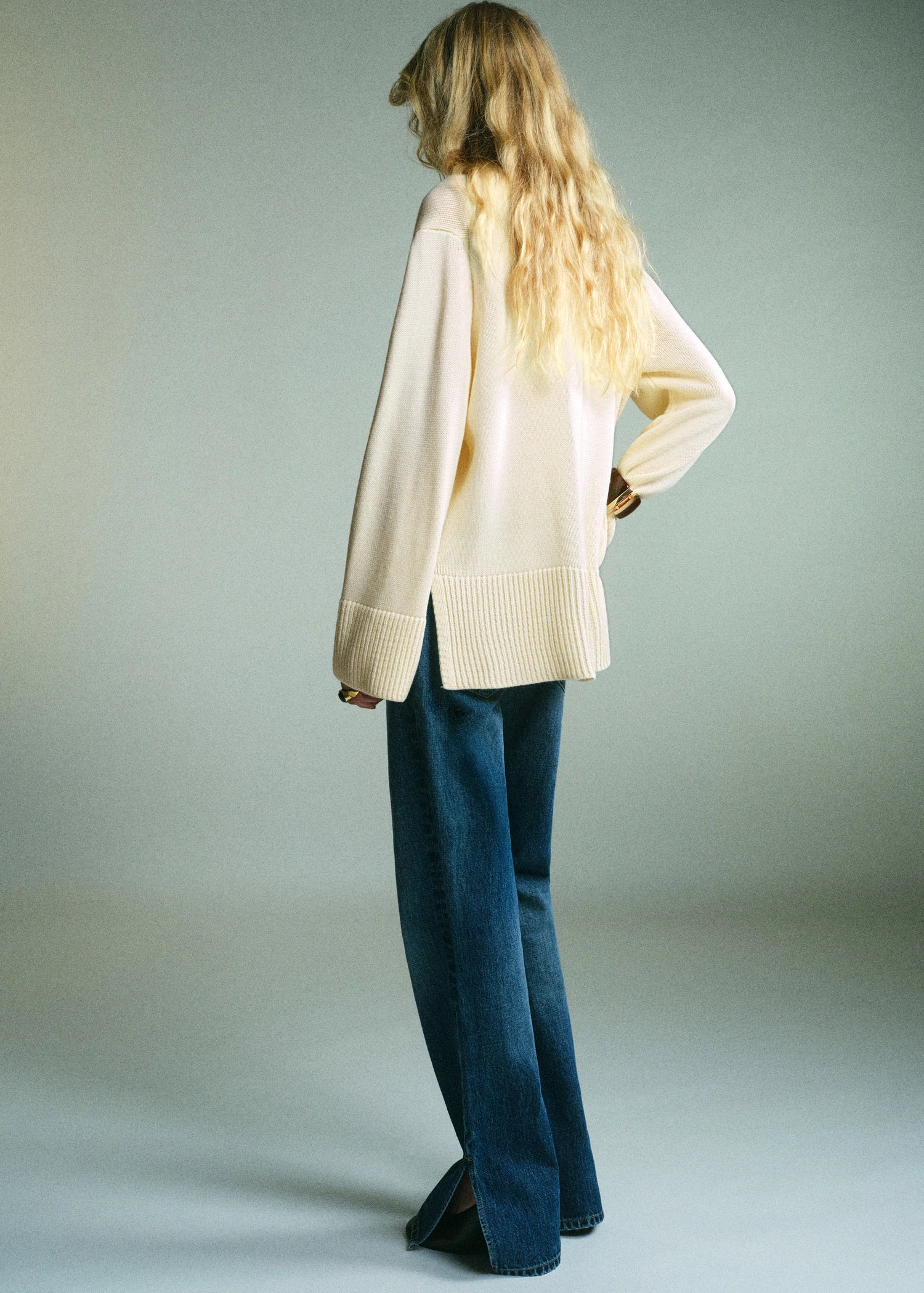 Turtleneck Sweater With Slits