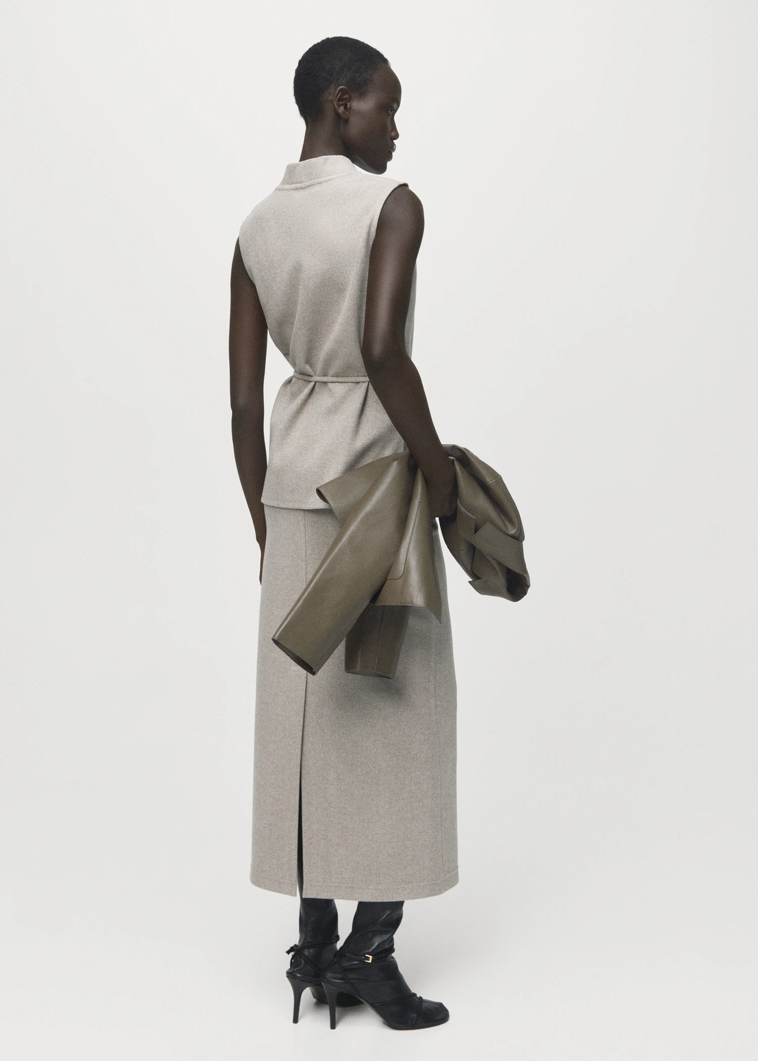 Turtleneck Top With Belt