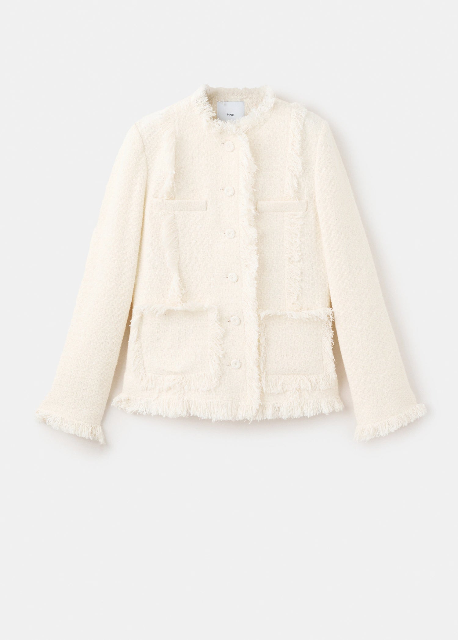 Tweed Jacket With Frayed Ends