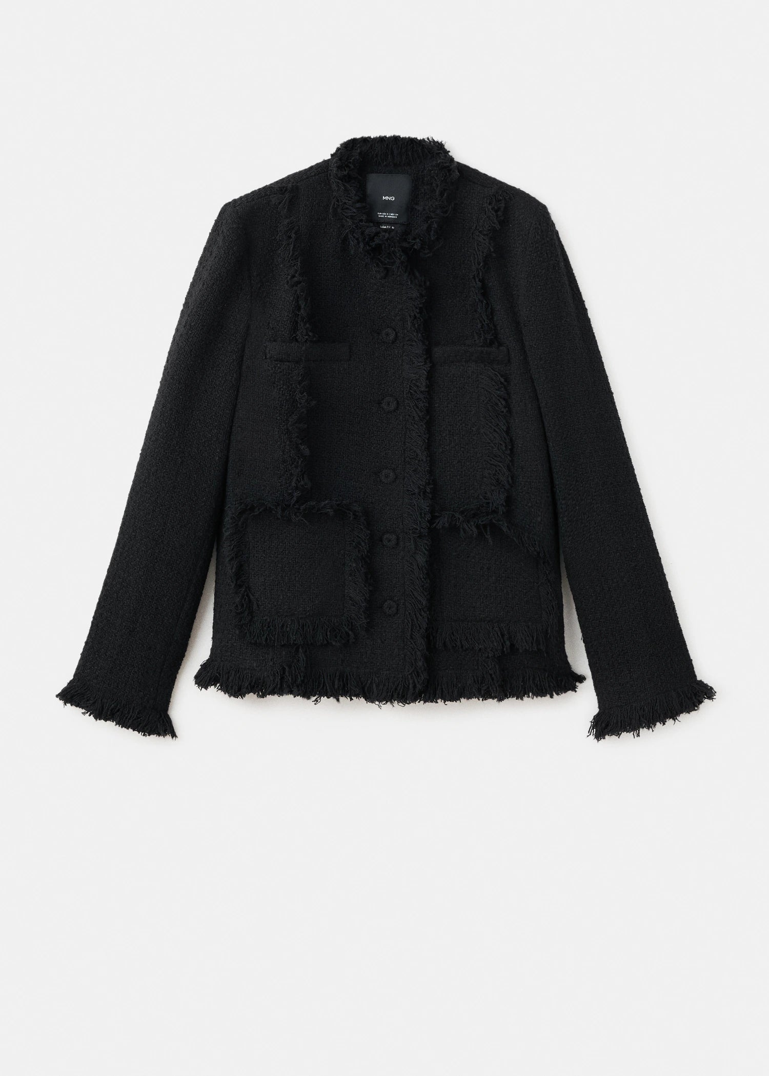 Tweed Jacket With Frayed Ends