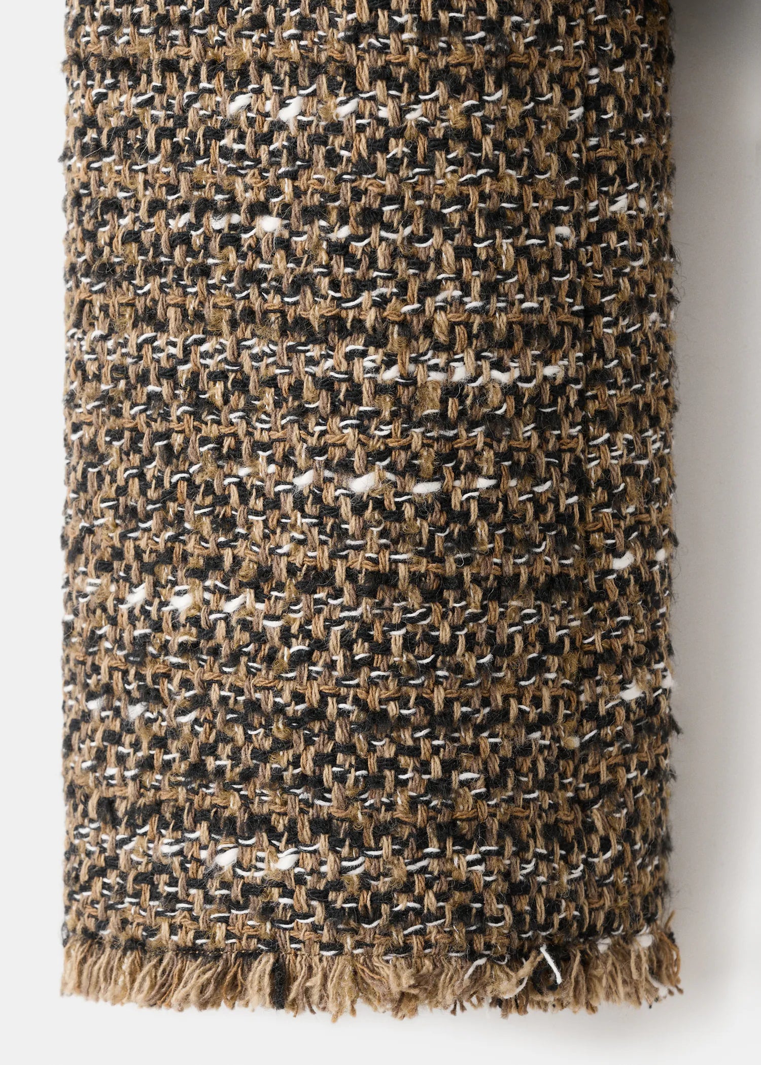 Tweed Jacket With Fur Collar