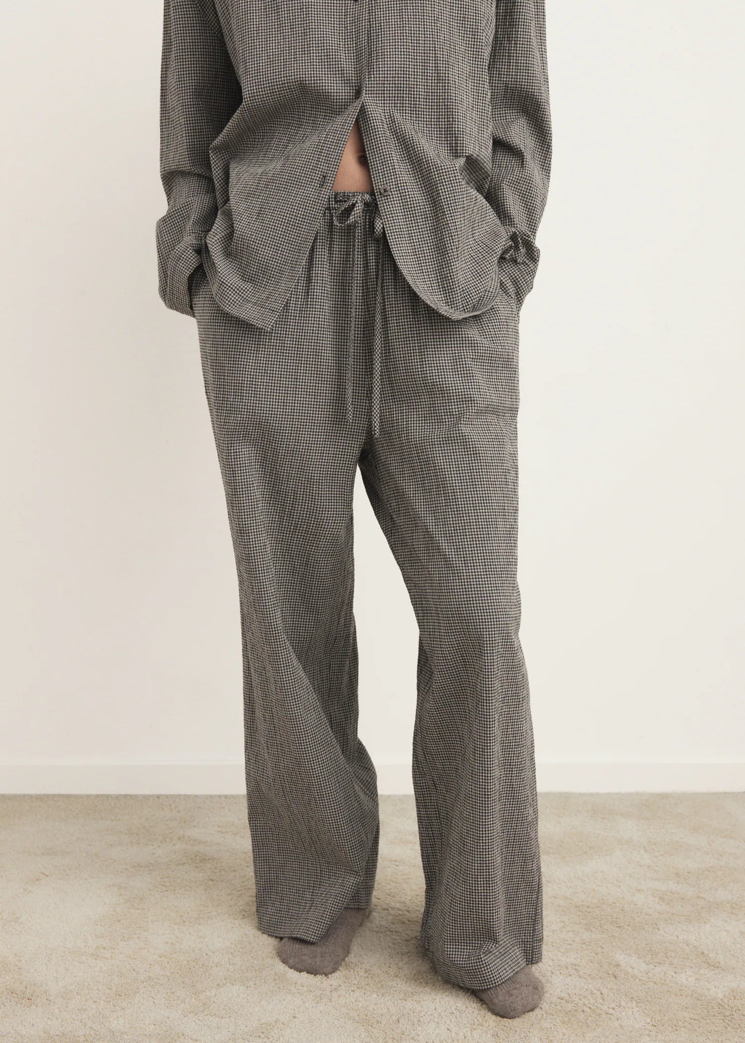 Two Piece Cotton Pyjamas In Gingham Check