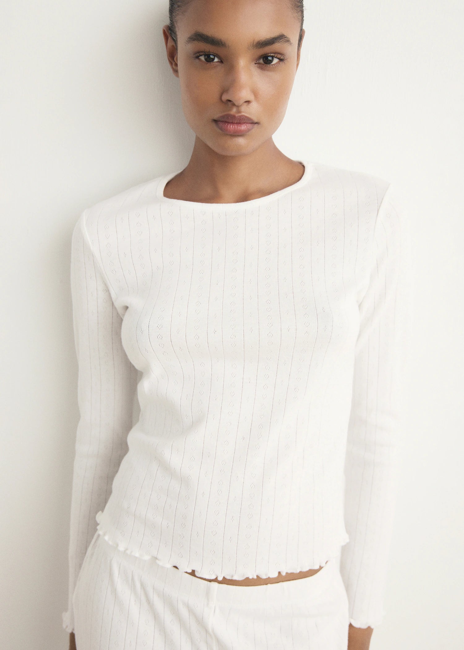 Two Piece Openwork Cotton Pyjamas