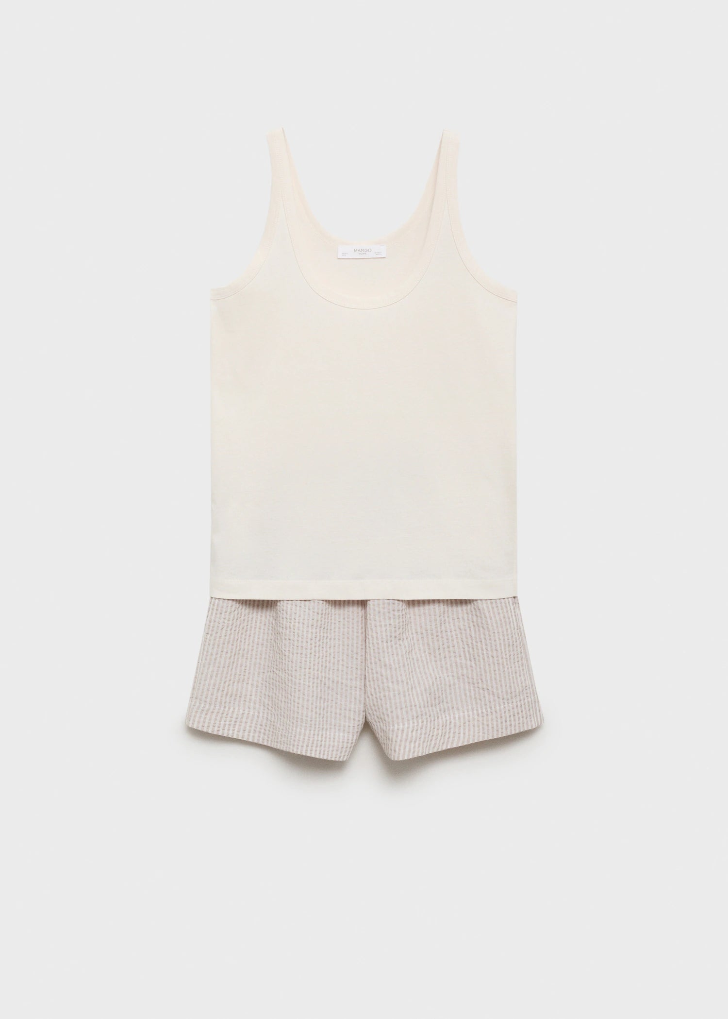 Two Piece Striped Seersucker Pyjama Shorts