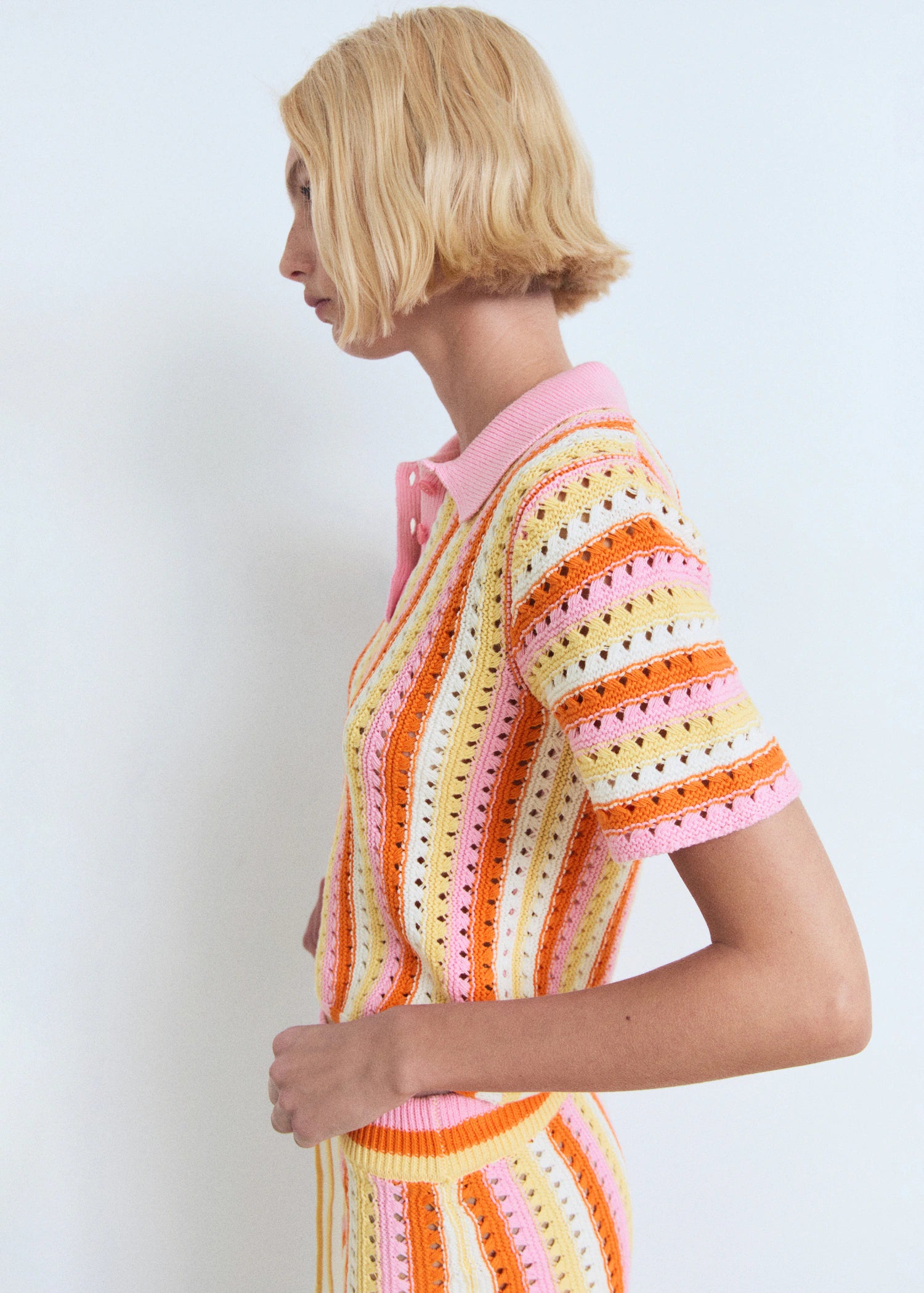 Two Tone Striped Crochet Sweater