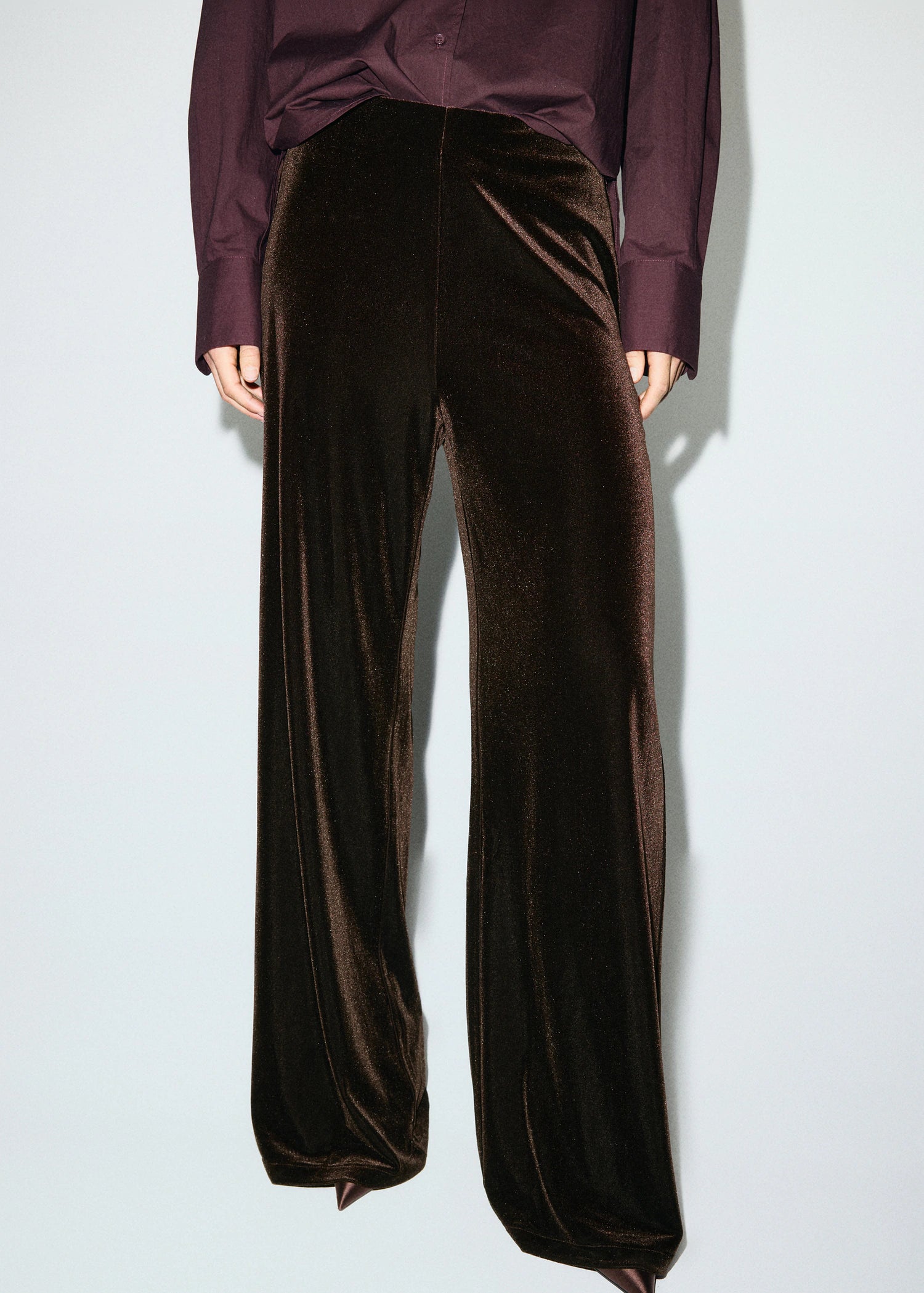 Velvet Wide Leg Trousers