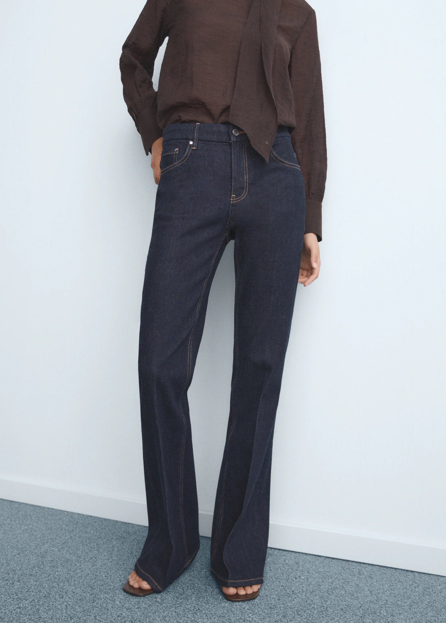 Violet Flared High Rise Jeans