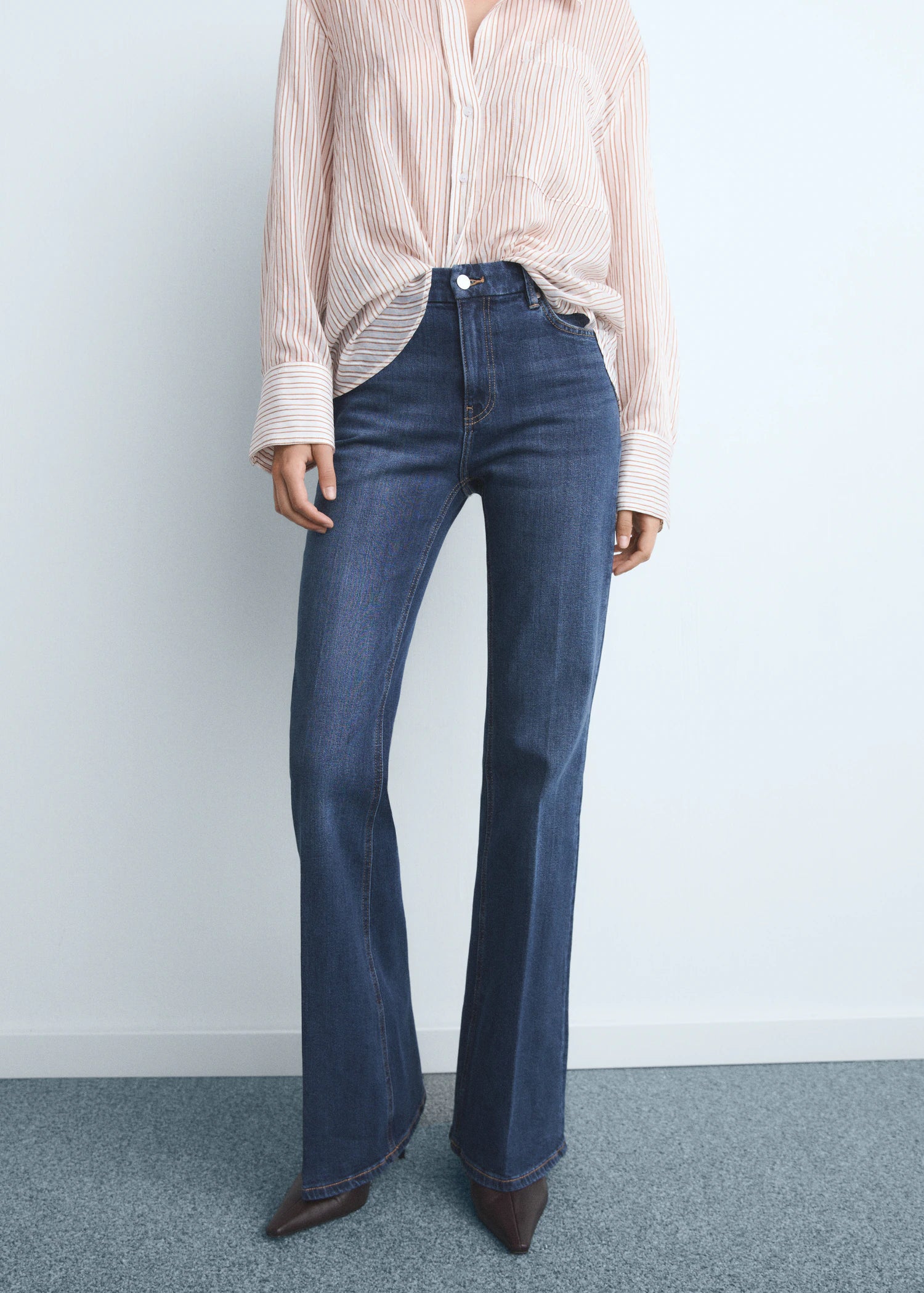 Violet Flared High Rise Jeans