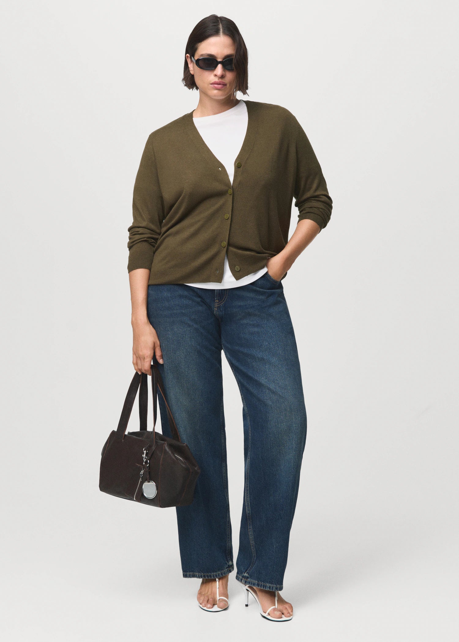 V Neck Knitted Cardigan