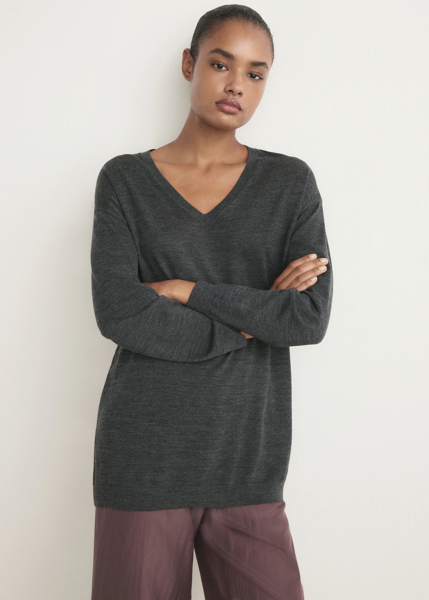 V Neck Wool Sweater