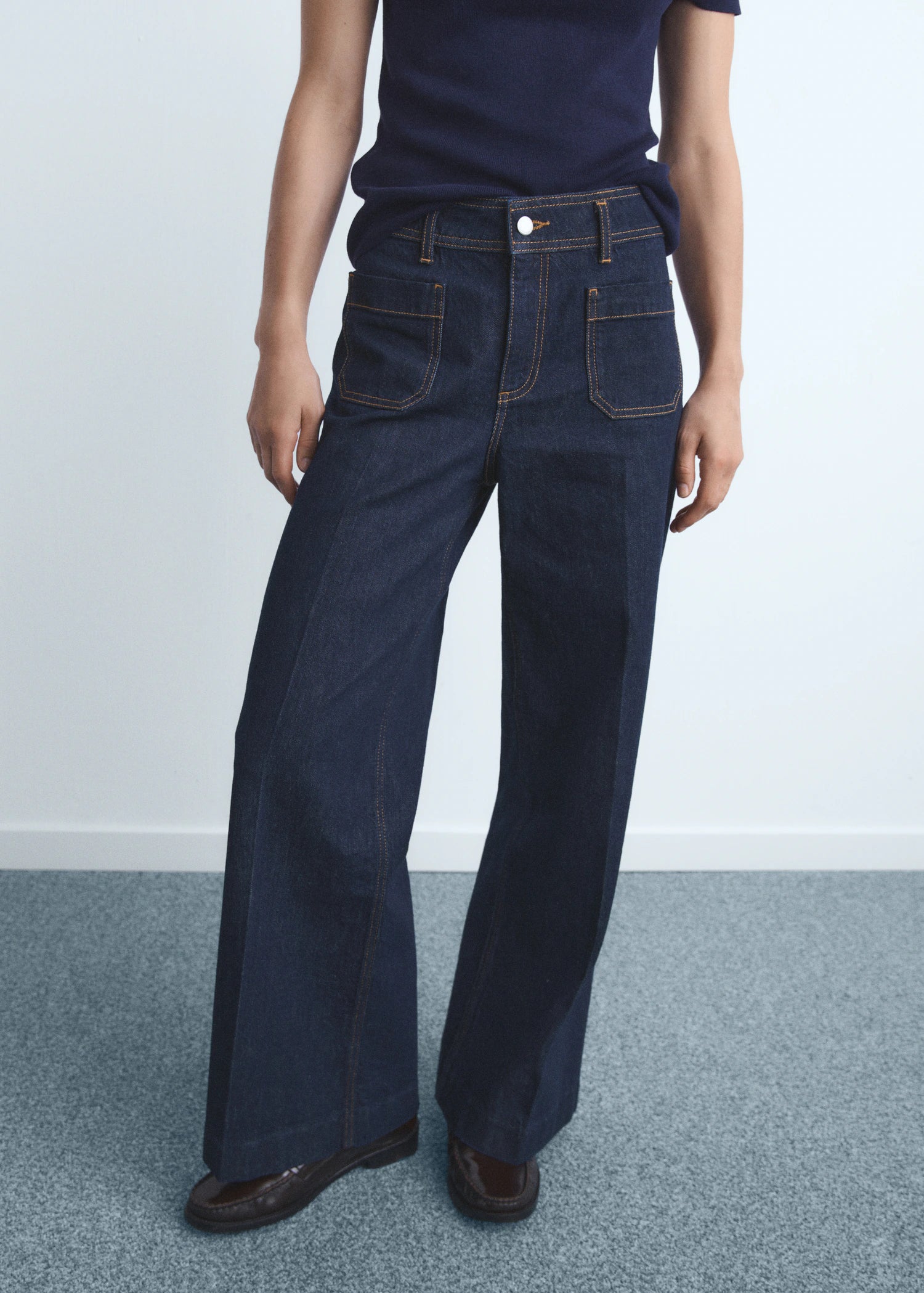 Wide Leg Jeans With Pockets