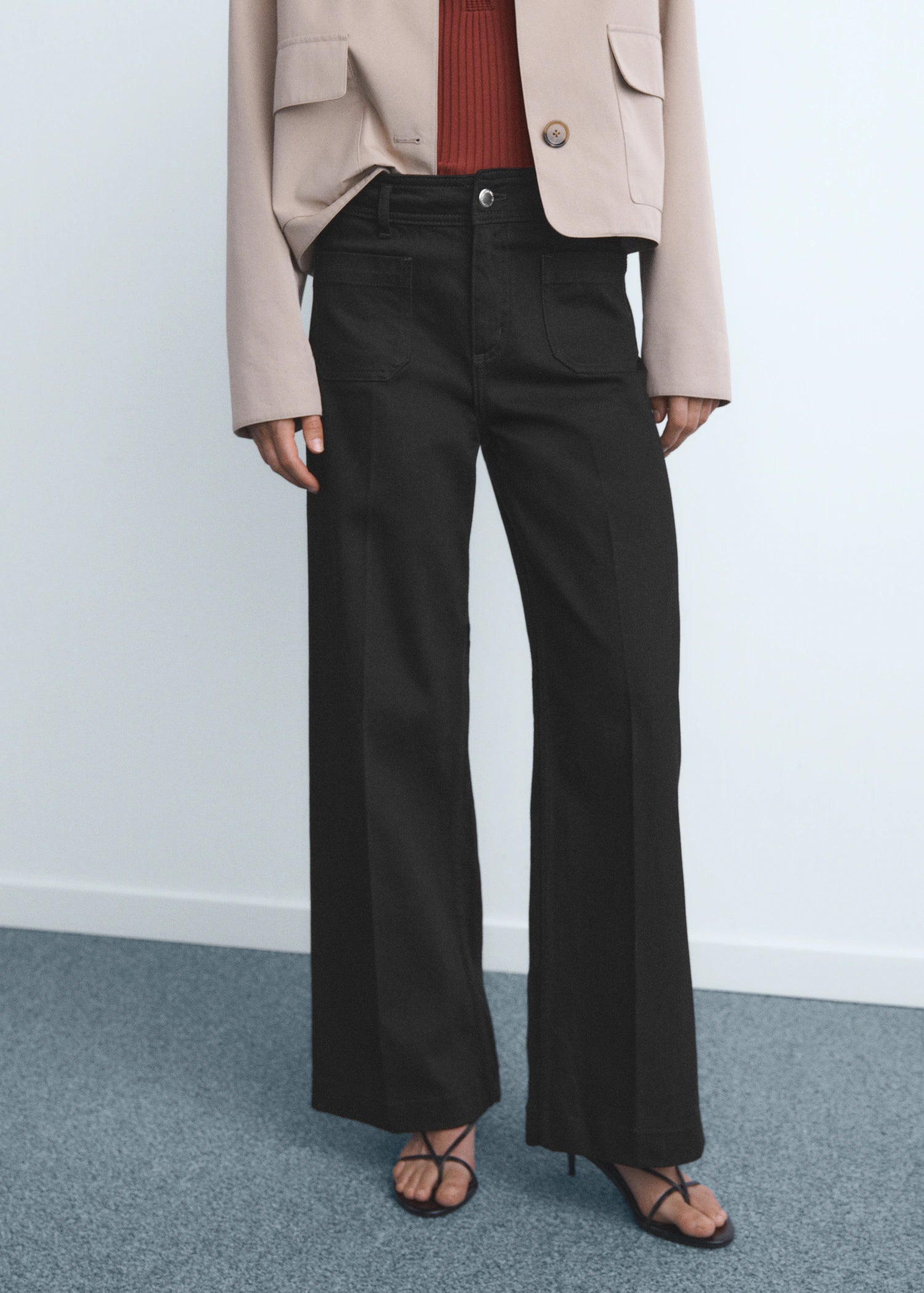 Wide Leg Jeans With Pockets