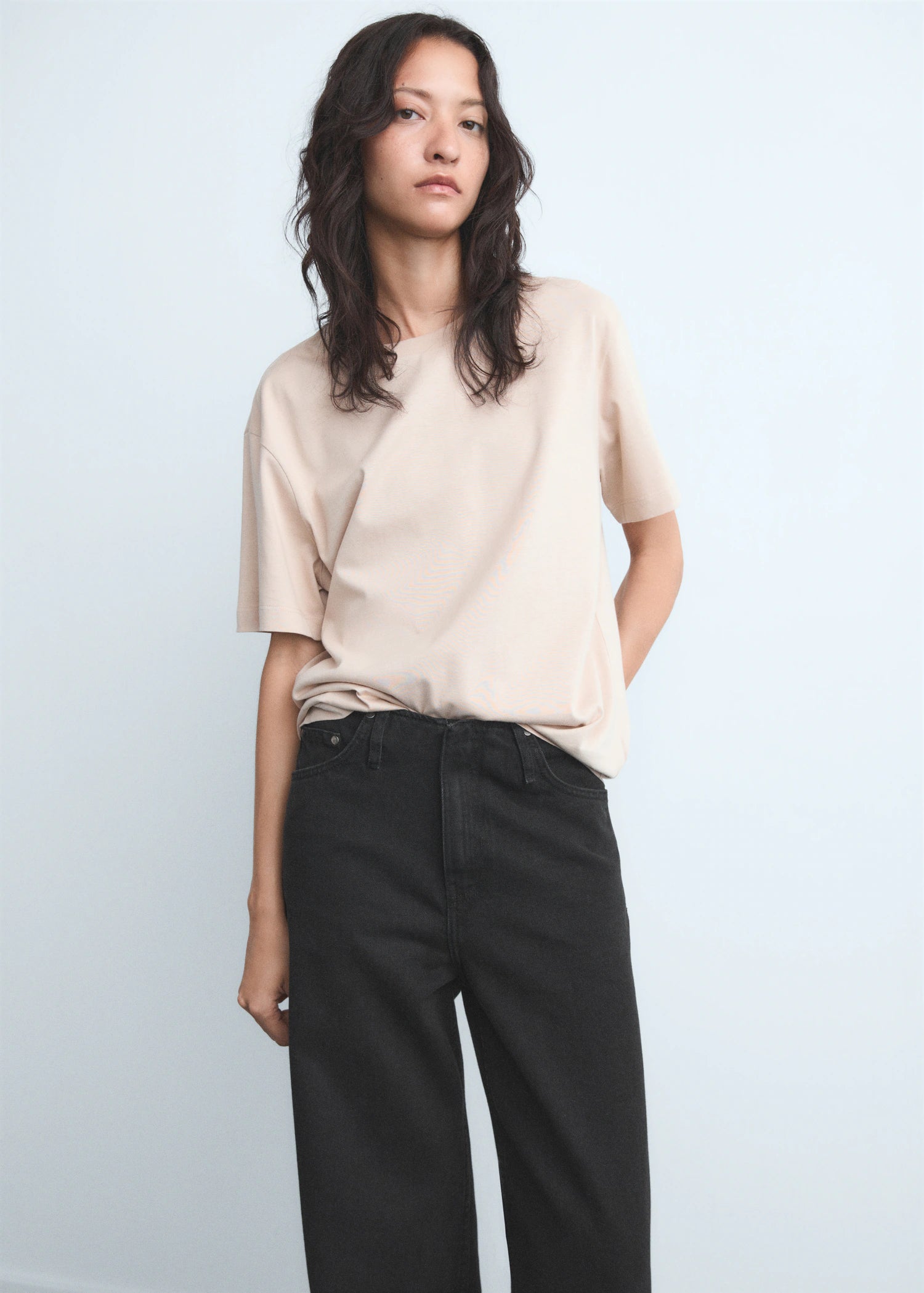 Wide Leg Mid Rise Jeans